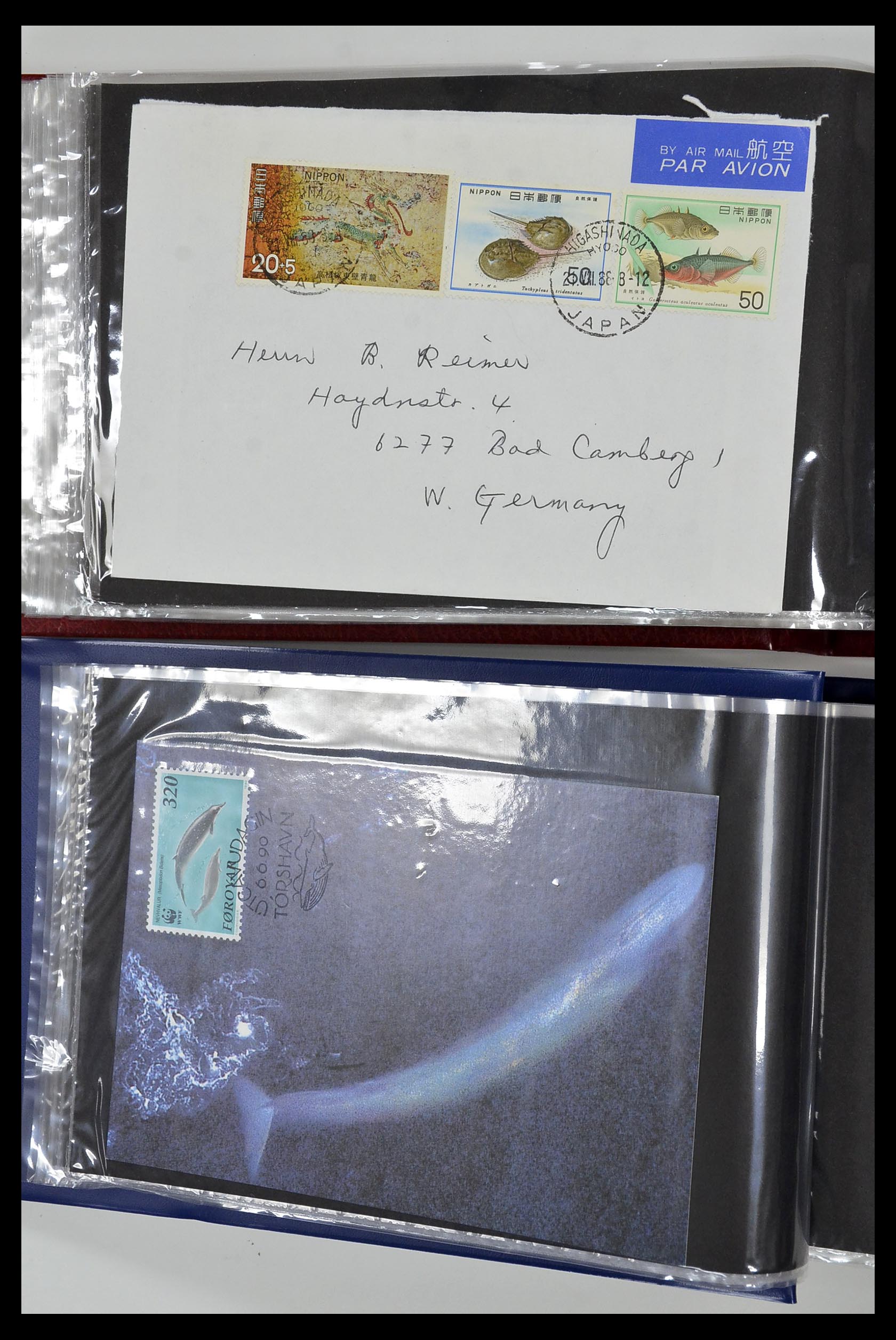 35076 110 - Stamp Collection 35076 Thematics fishes covers 1912-2000.