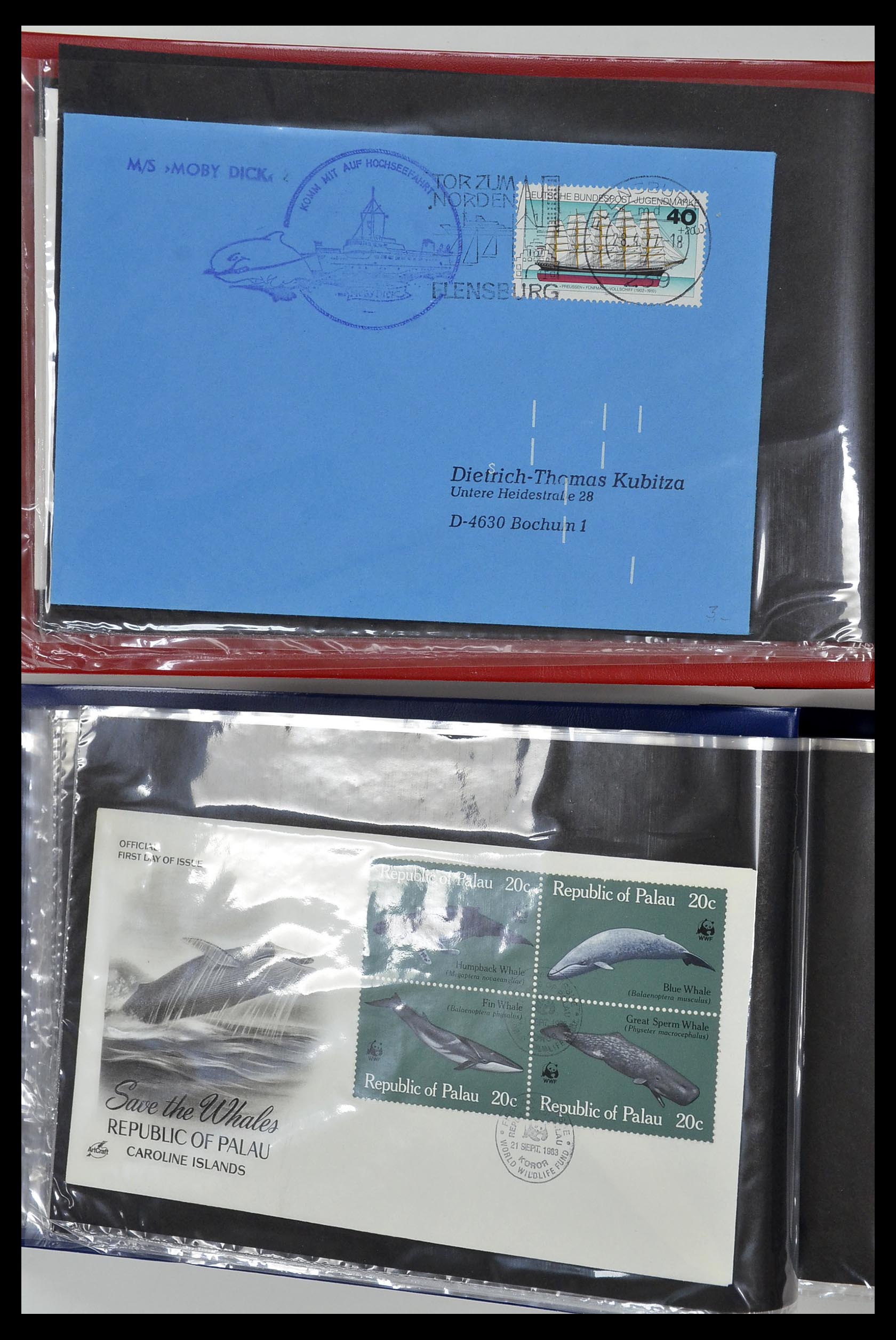 35076 118 - Stamp Collection 35076 Thematics fishes covers 1912-2000.