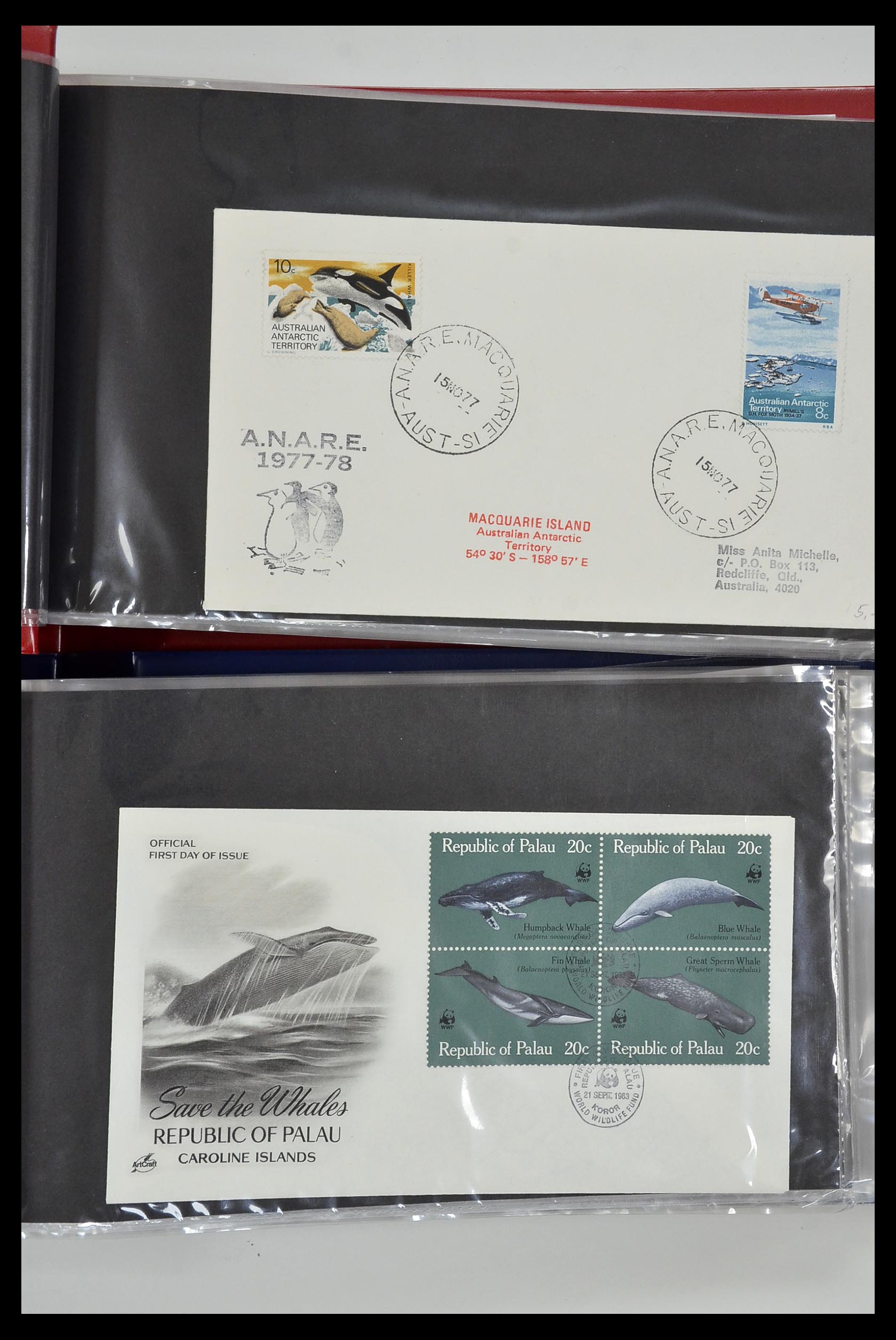 35076 119 - Stamp Collection 35076 Thematics fishes covers 1912-2000.