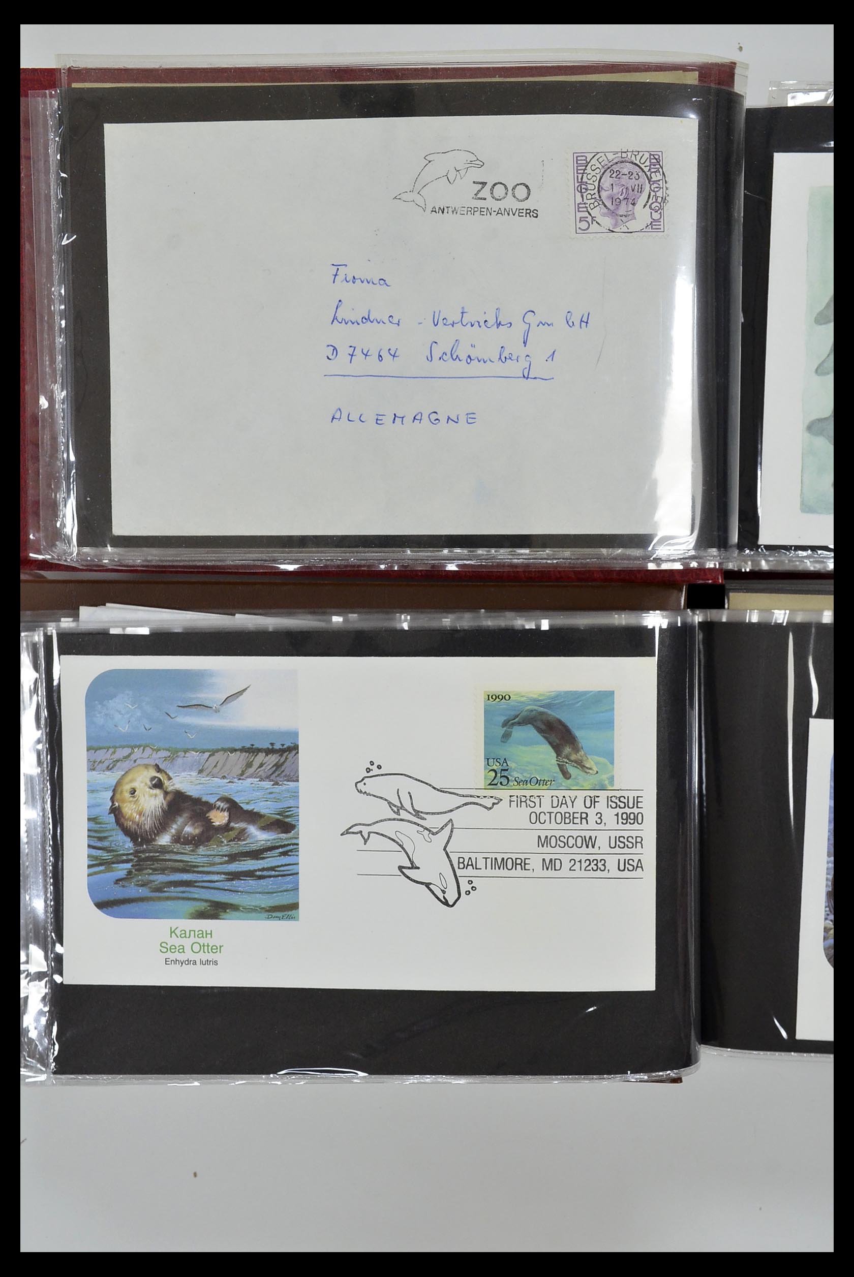 35076 825 - Stamp Collection 35076 Thematics fishes covers 1912-2000.