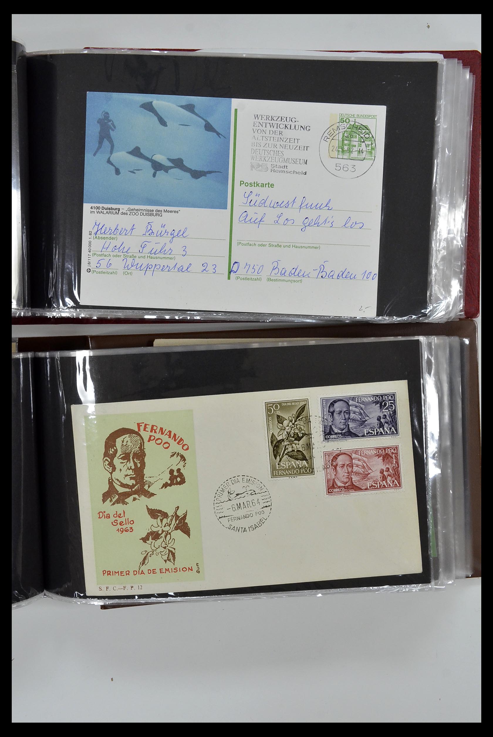 35076 844 - Stamp Collection 35076 Thematics fishes covers 1912-2000.