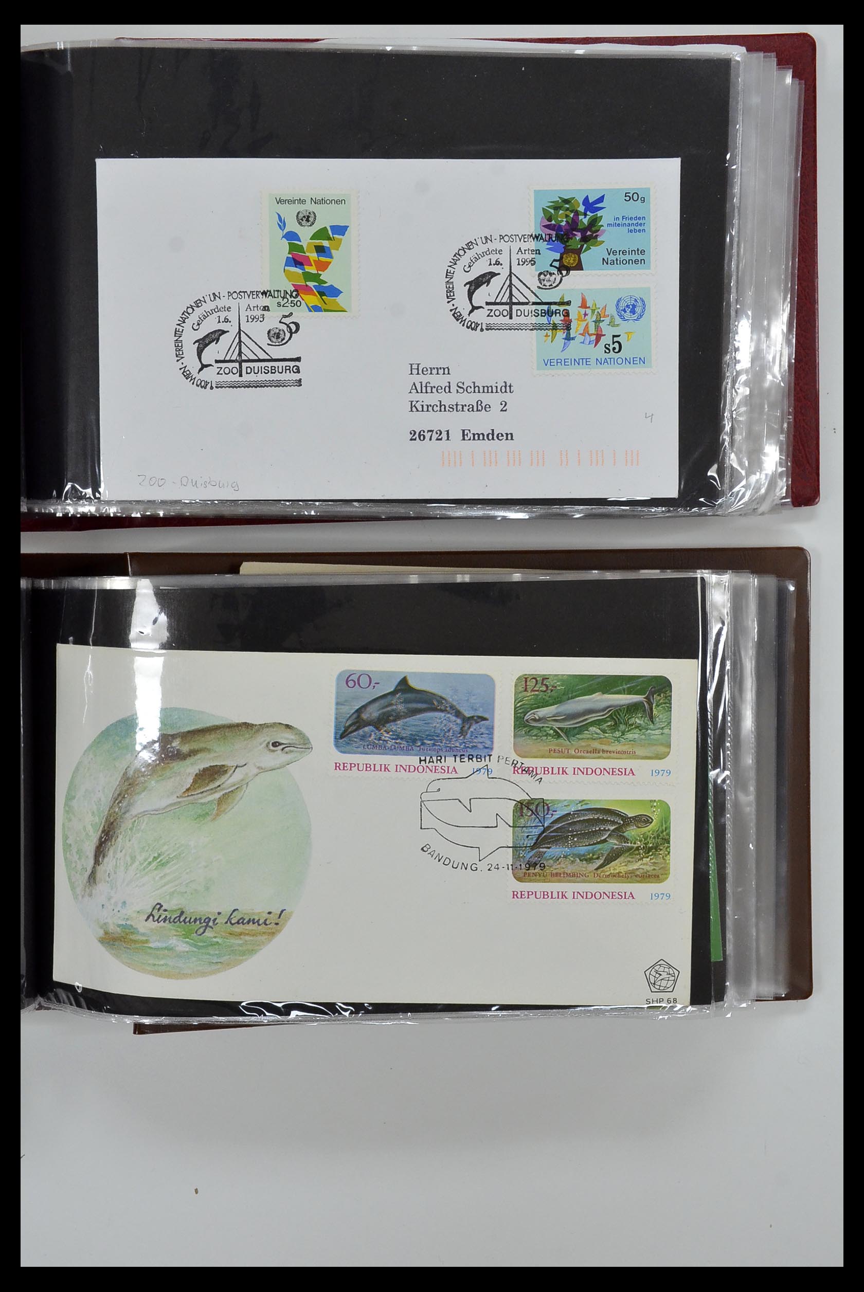 35076 848 - Stamp Collection 35076 Thematics fishes covers 1912-2000.