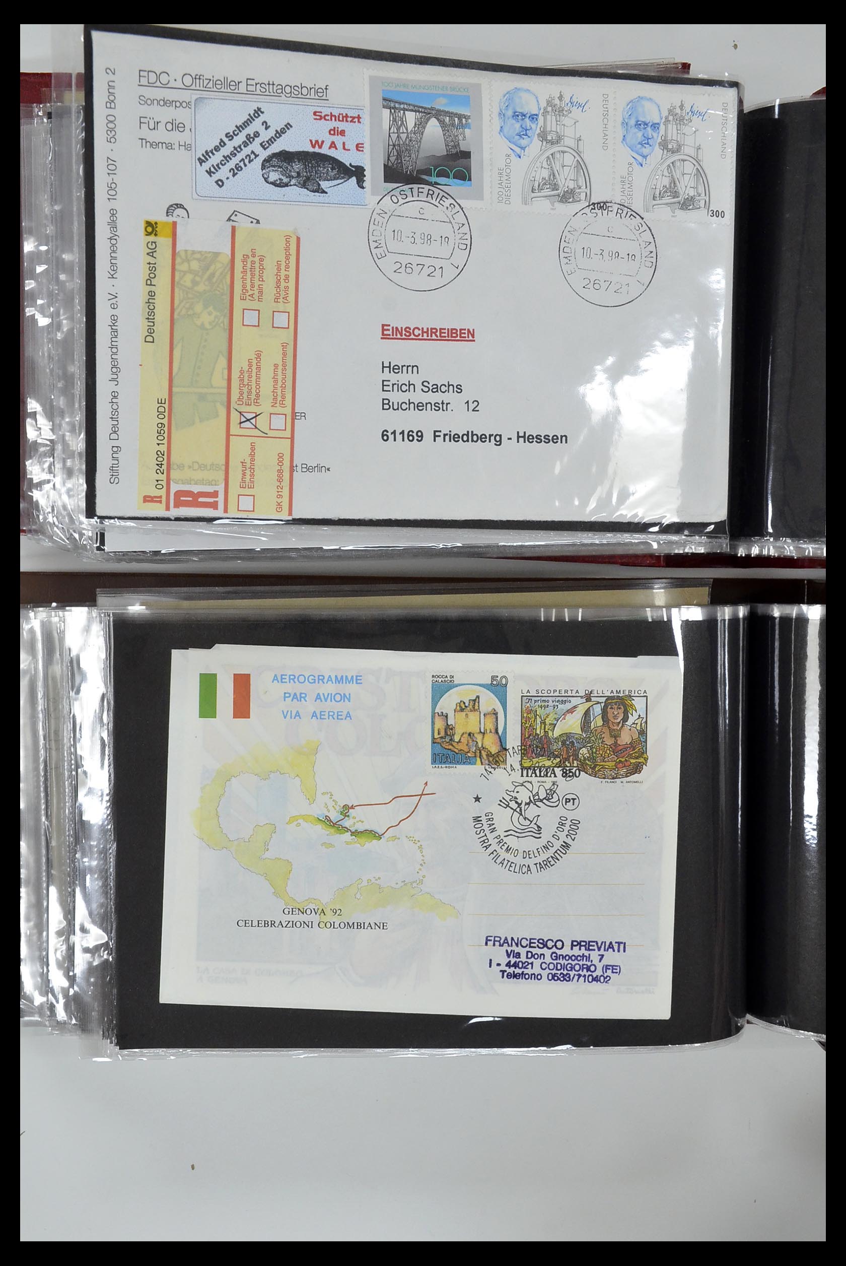 35076 857 - Postzegelverzameling 35076 Motief vissen brieven 1912-2000.