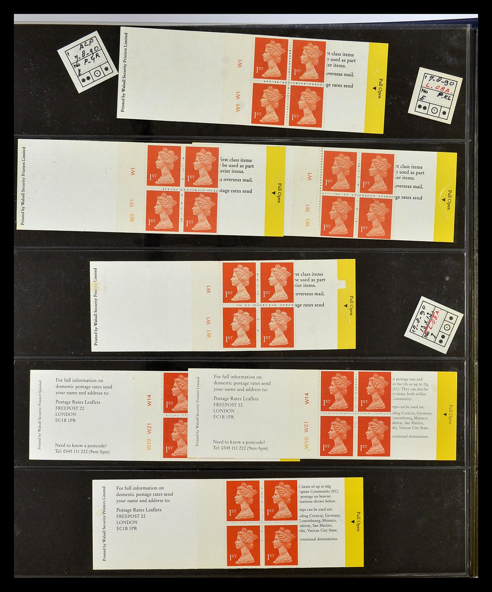 35082 002 - Postzegelverzameling 35082 Engeland eersteklas postzegelboekjes.