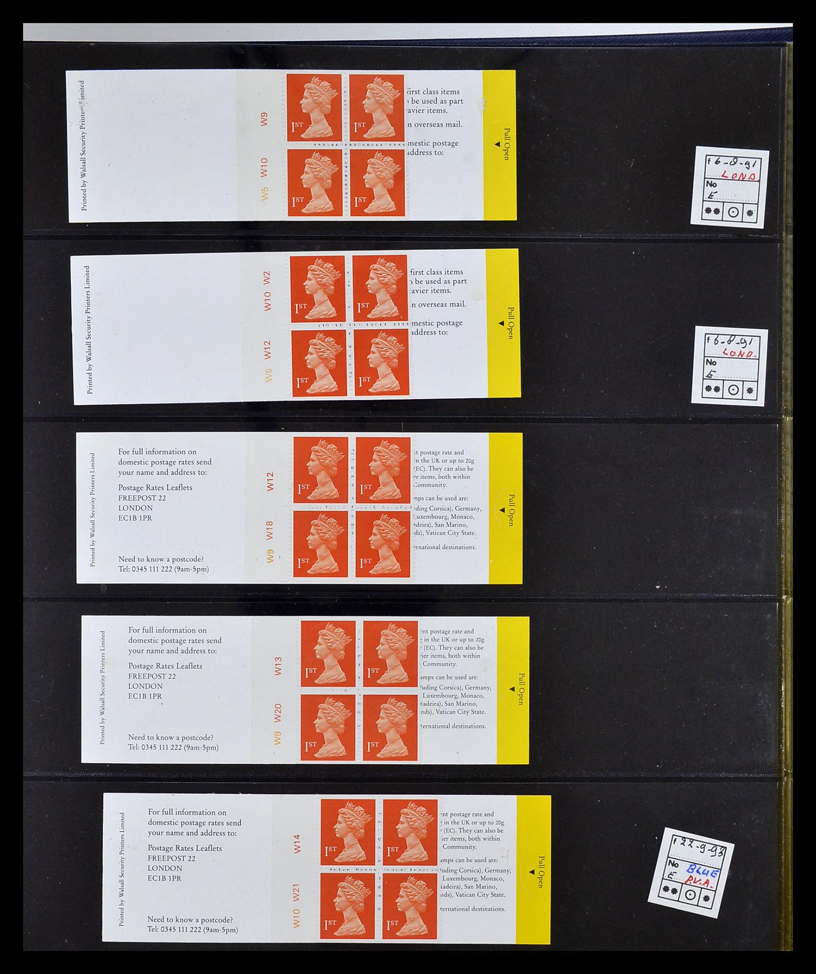 35082 005 - Postzegelverzameling 35082 Engeland eersteklas postzegelboekjes.