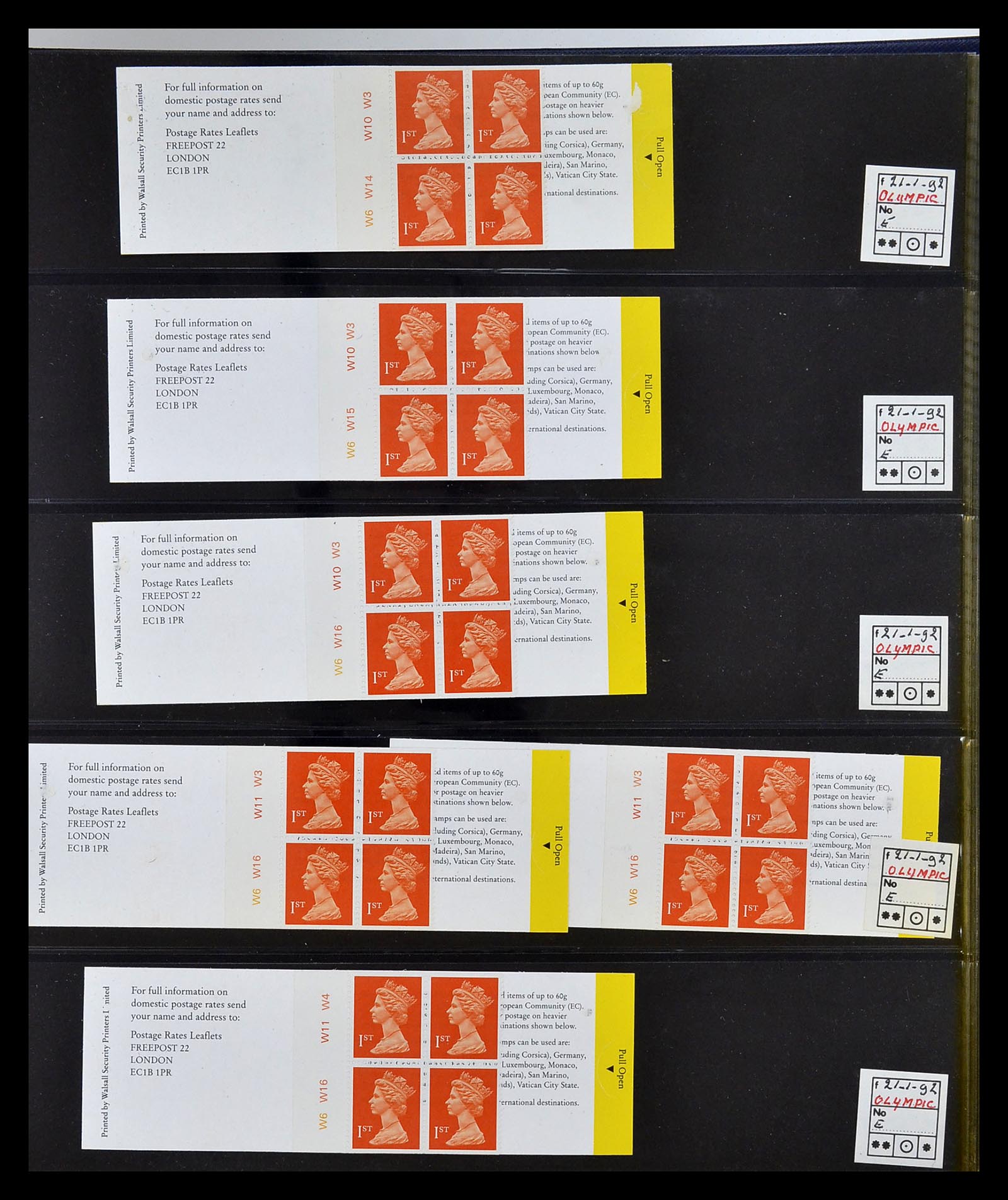35082 006 - Postzegelverzameling 35082 Engeland eersteklas postzegelboekjes.