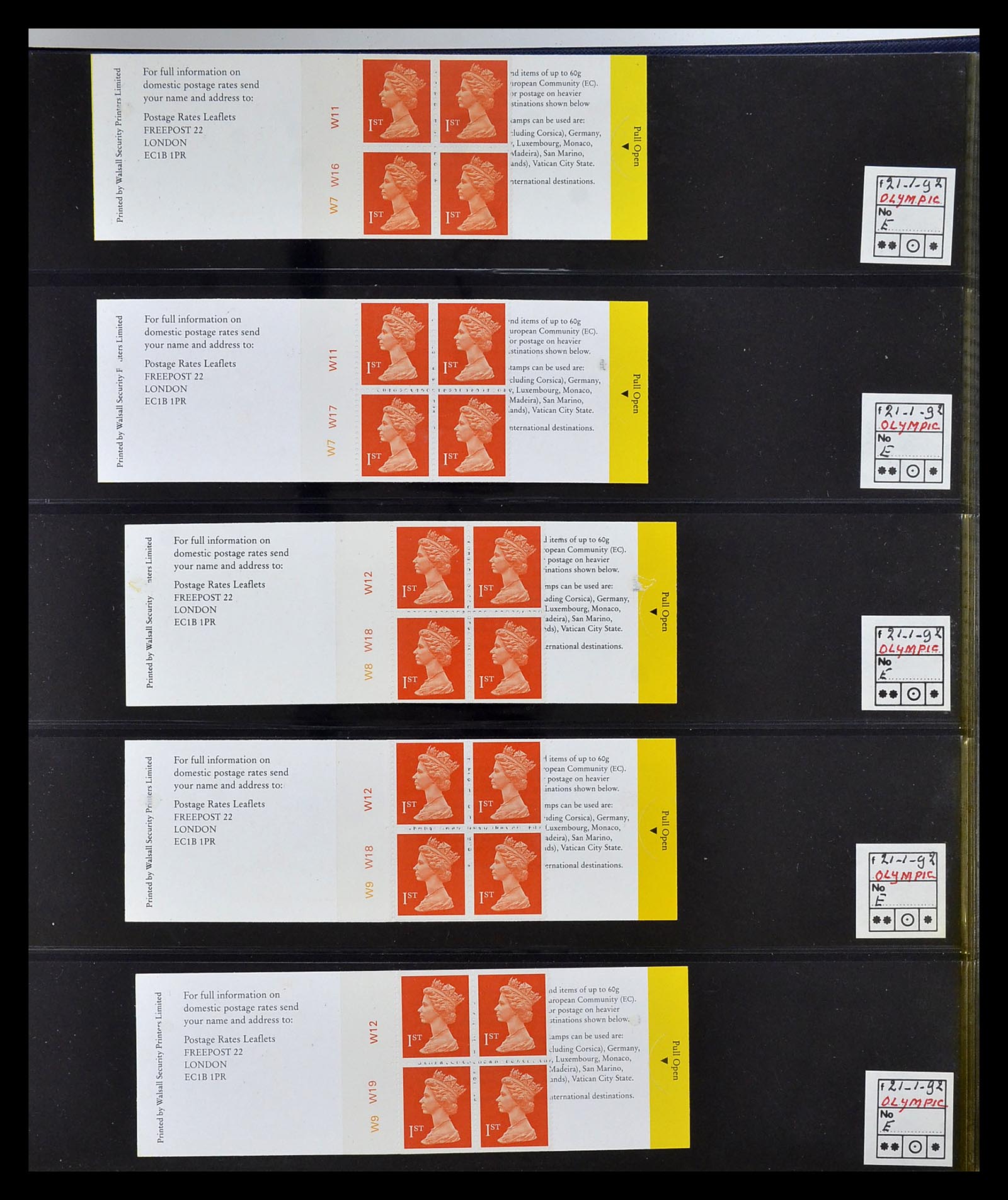 35082 007 - Postzegelverzameling 35082 Engeland eersteklas postzegelboekjes.