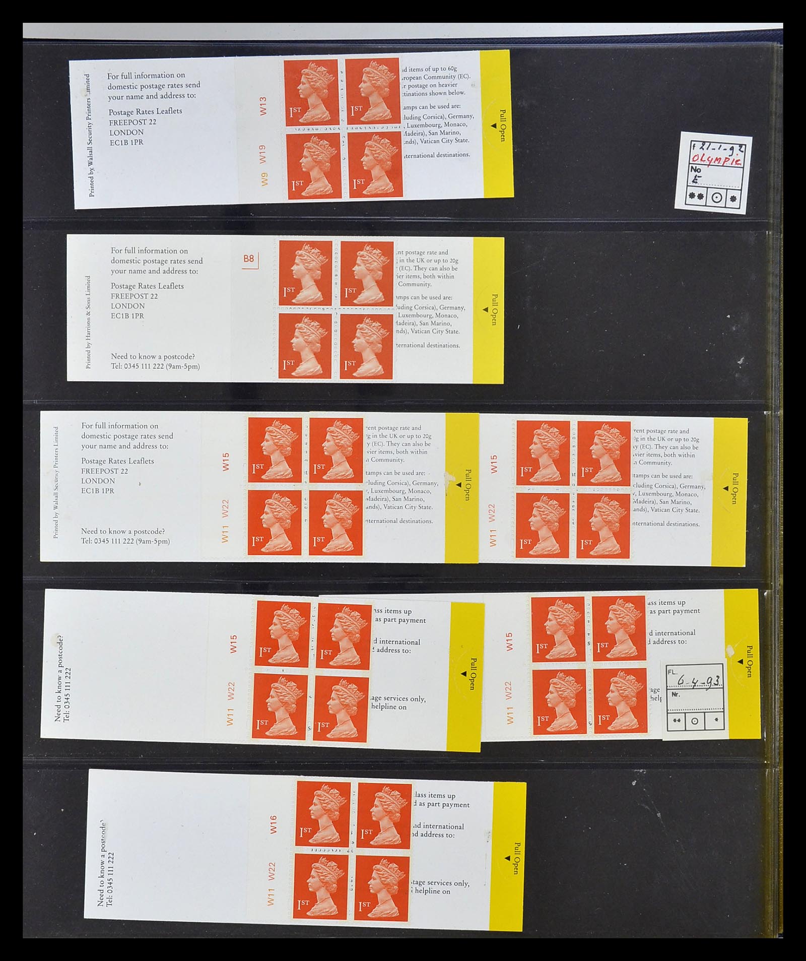 35082 008 - Postzegelverzameling 35082 Engeland eersteklas postzegelboekjes.