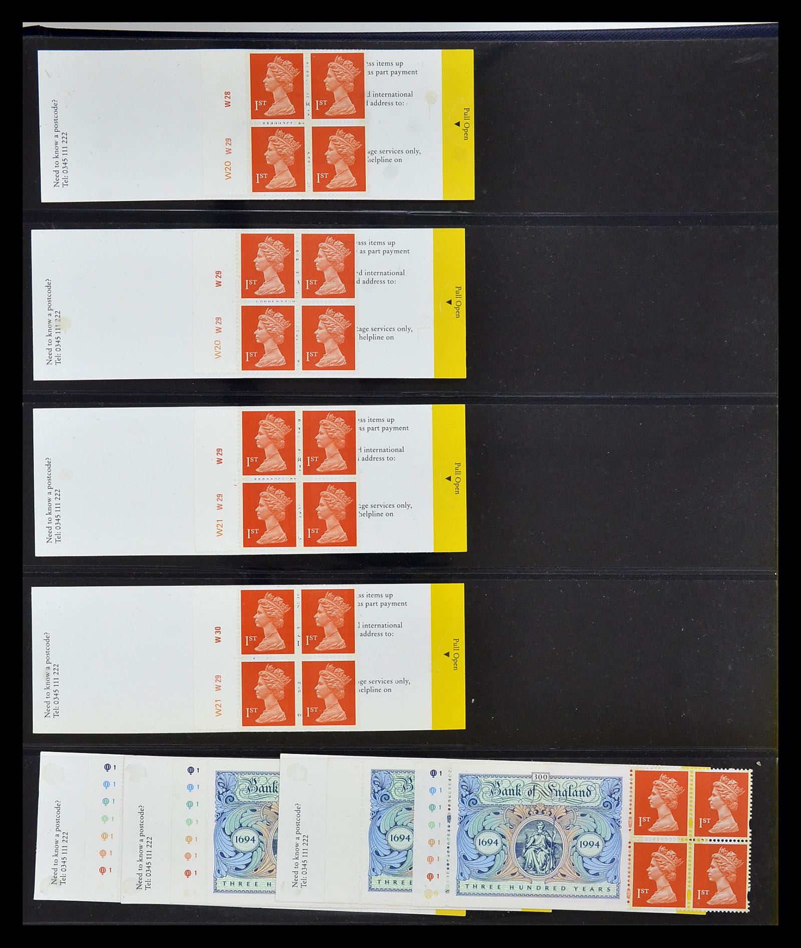 35082 011 - Stamp Collection 35082 Great Britain first class stamp booklets.