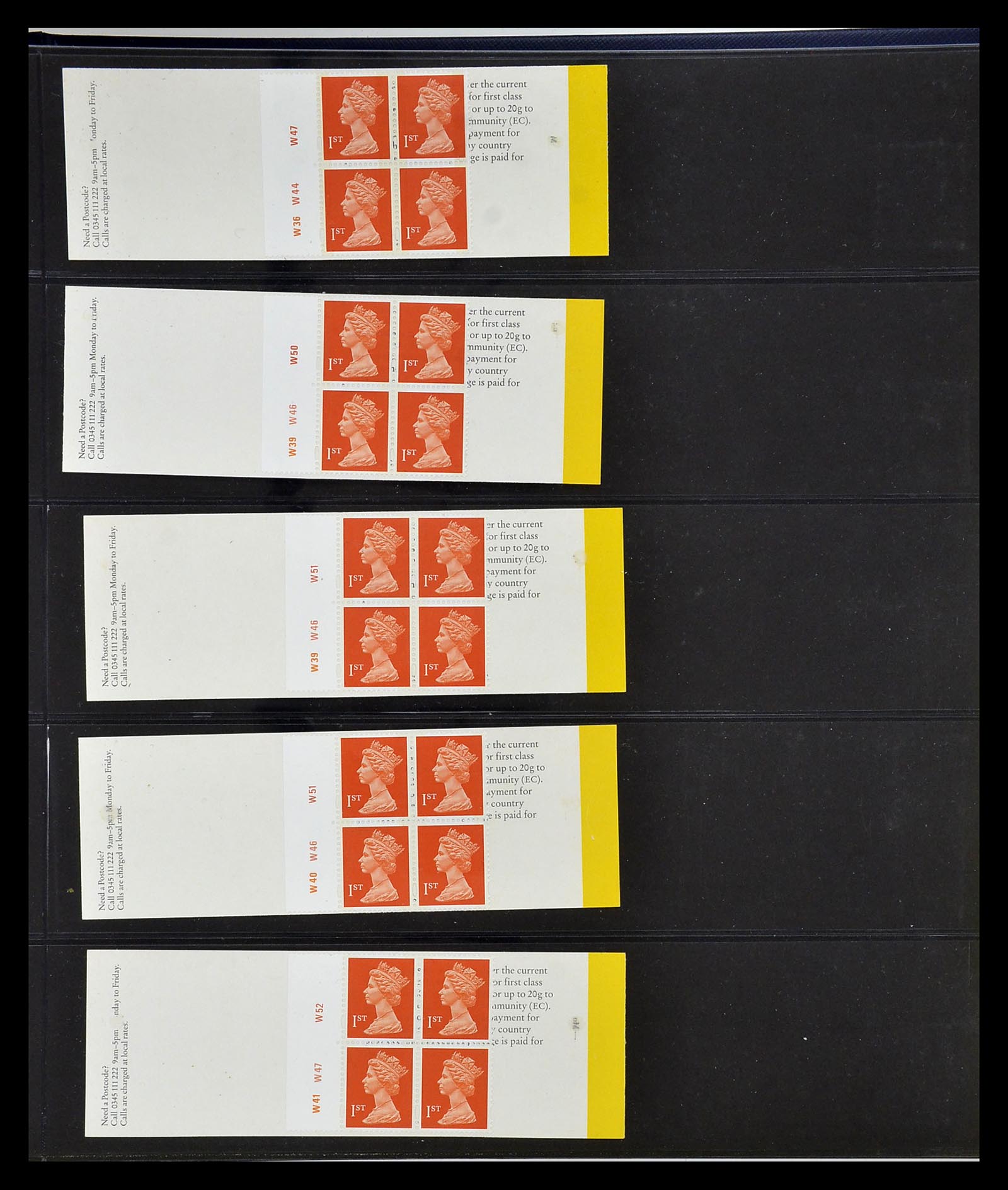 35082 017 - Postzegelverzameling 35082 Engeland eersteklas postzegelboekjes.