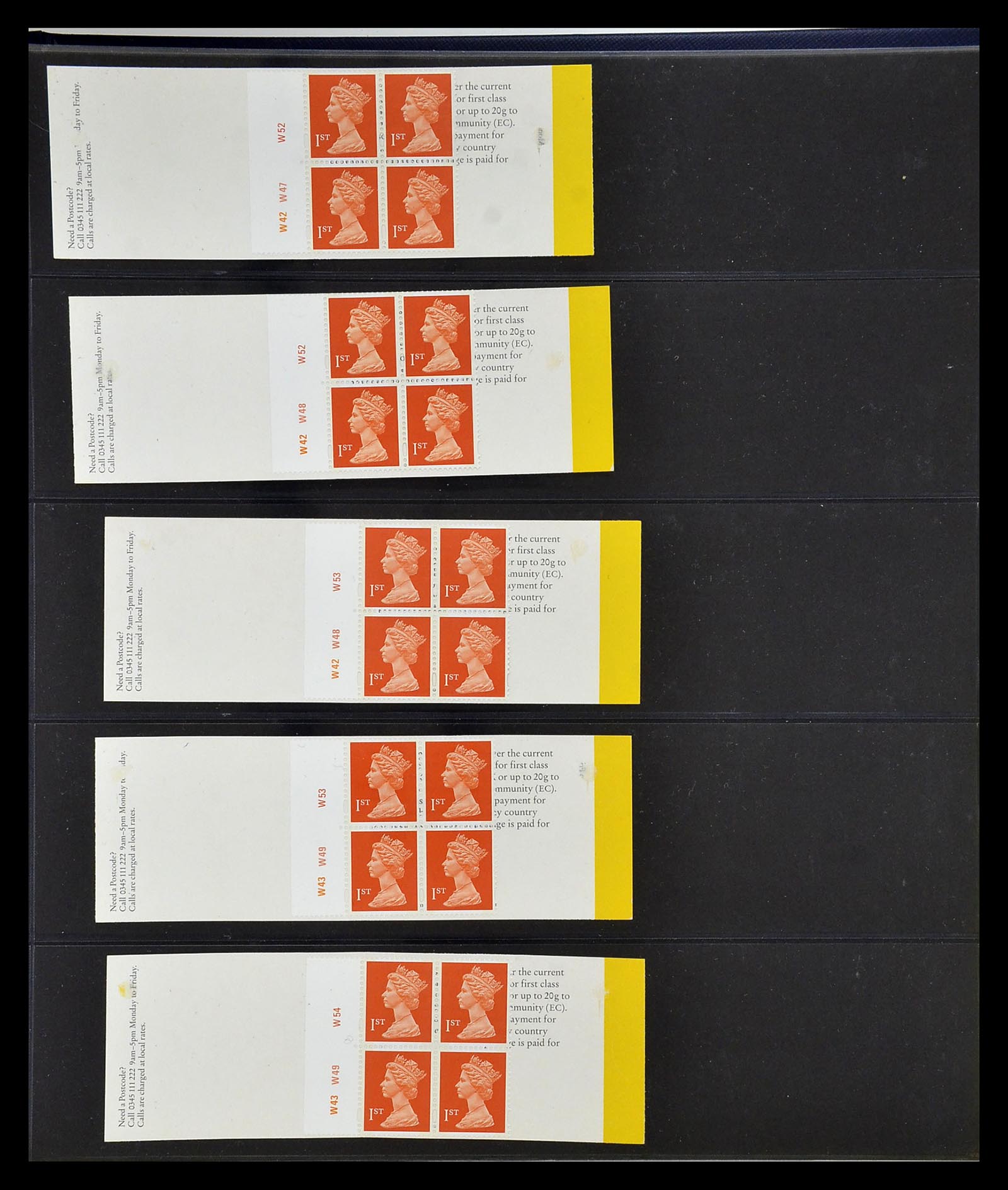 35082 018 - Postzegelverzameling 35082 Engeland eersteklas postzegelboekjes.