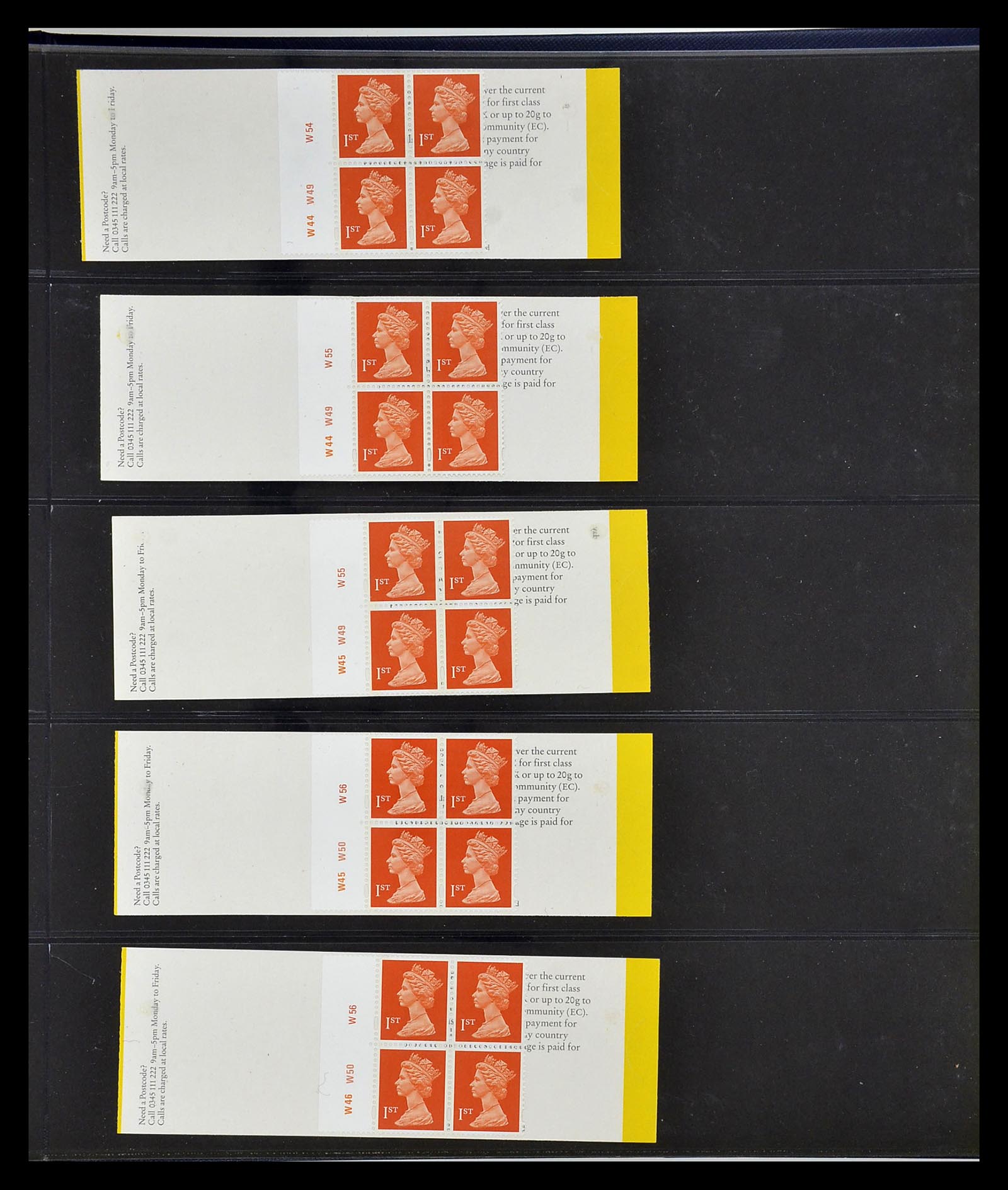 35082 019 - Postzegelverzameling 35082 Engeland eersteklas postzegelboekjes.