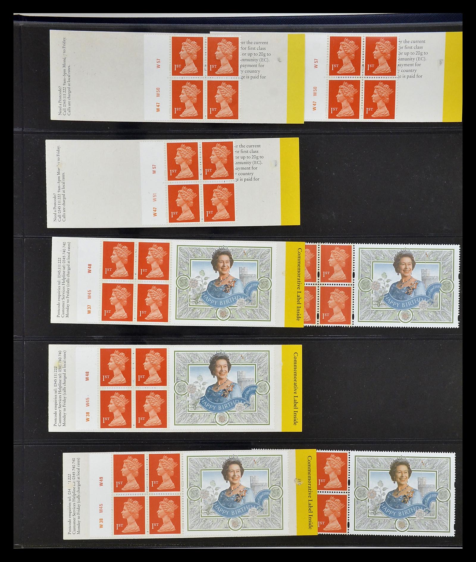 35082 020 - Postzegelverzameling 35082 Engeland eersteklas postzegelboekjes.