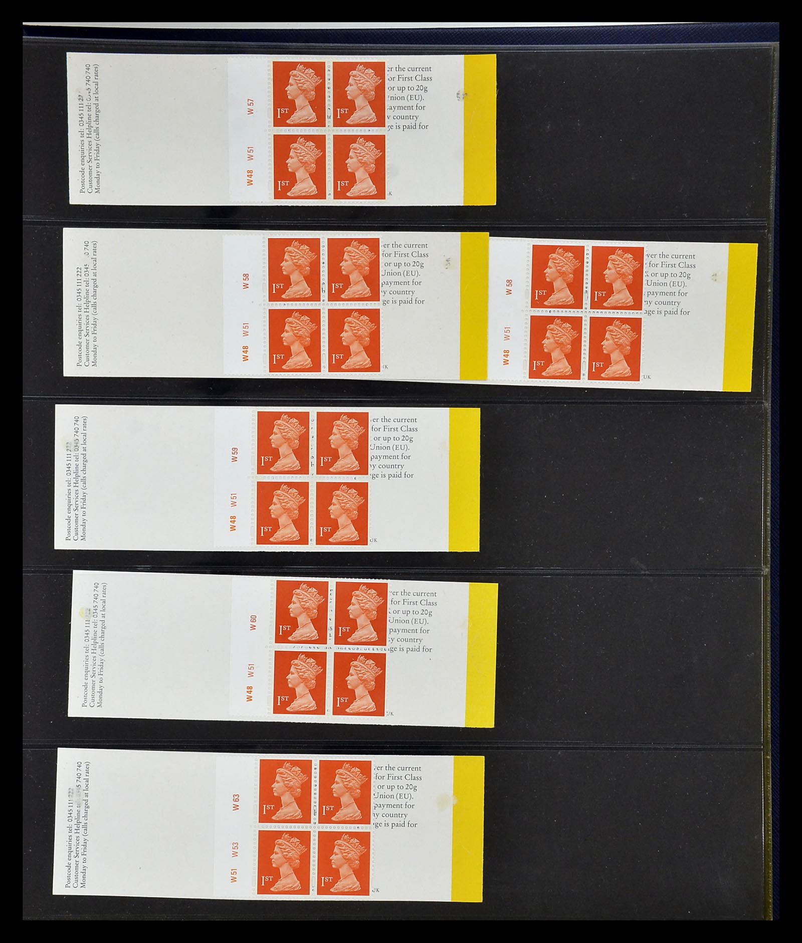 35082 021 - Stamp Collection 35082 Great Britain first class stamp booklets.