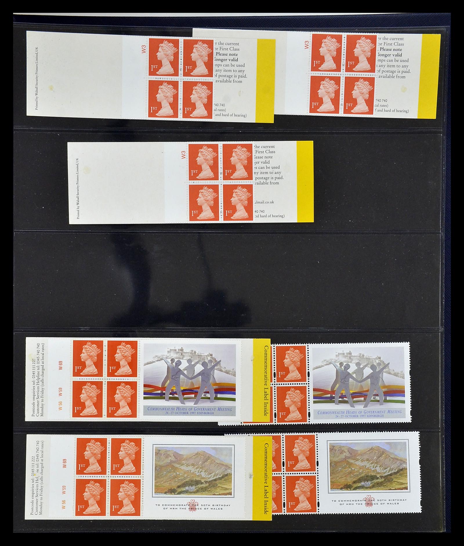35082 025 - Postzegelverzameling 35082 Engeland eersteklas postzegelboekjes.
