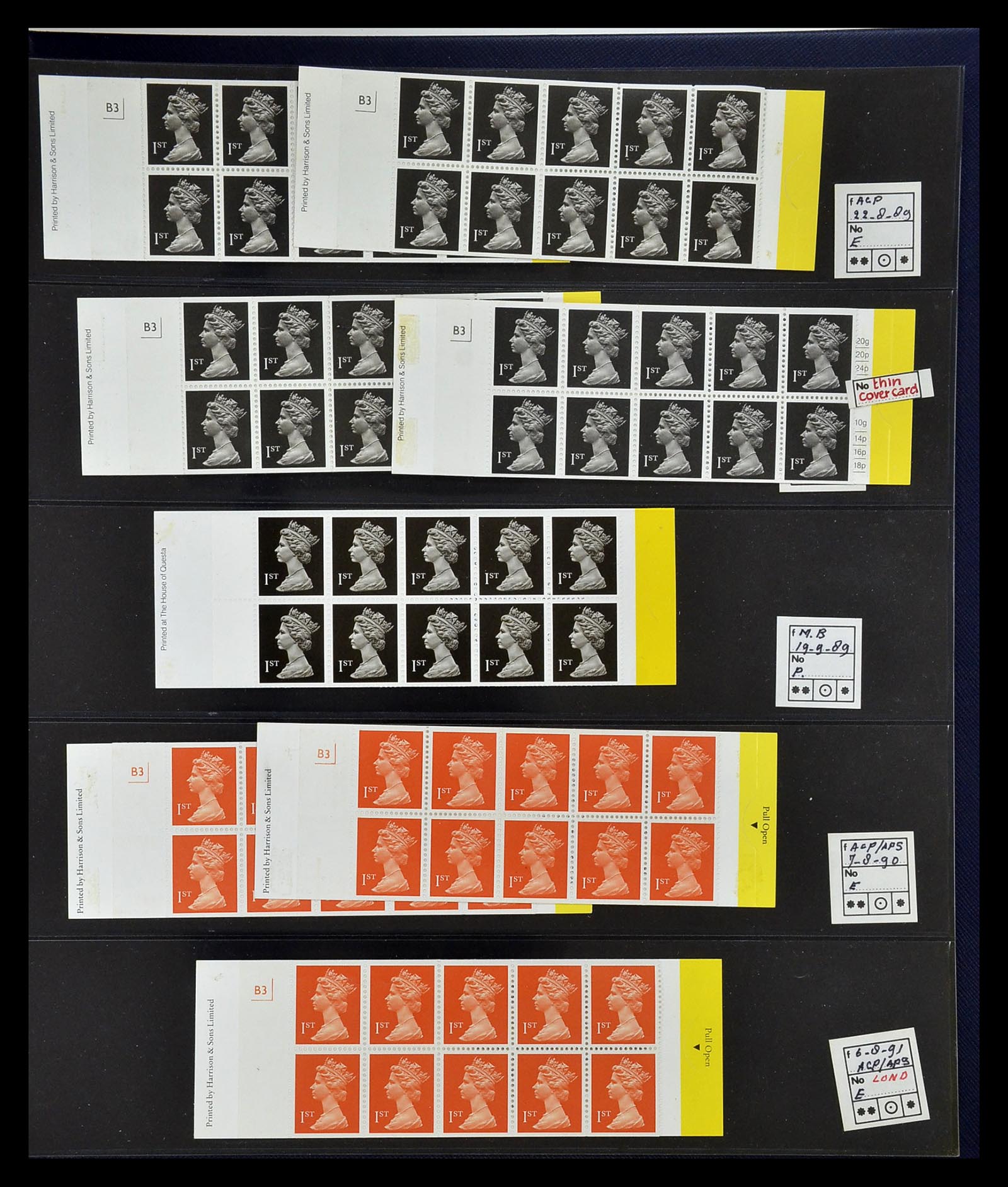 35082 028 - Postzegelverzameling 35082 Engeland eersteklas postzegelboekjes.