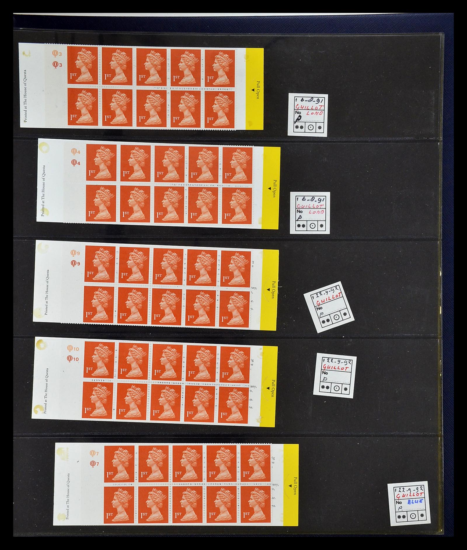 35082 030 - Postzegelverzameling 35082 Engeland eersteklas postzegelboekjes.