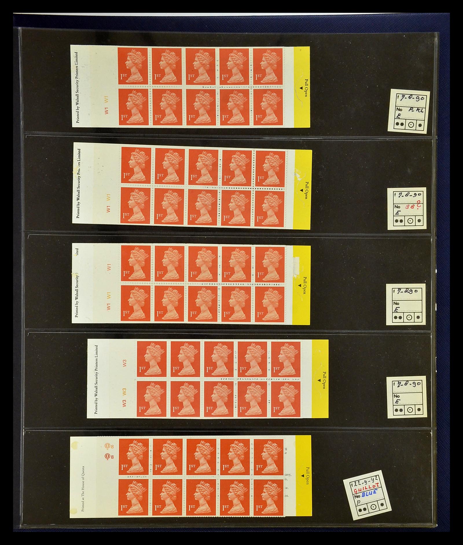 35082 031 - Postzegelverzameling 35082 Engeland eersteklas postzegelboekjes.