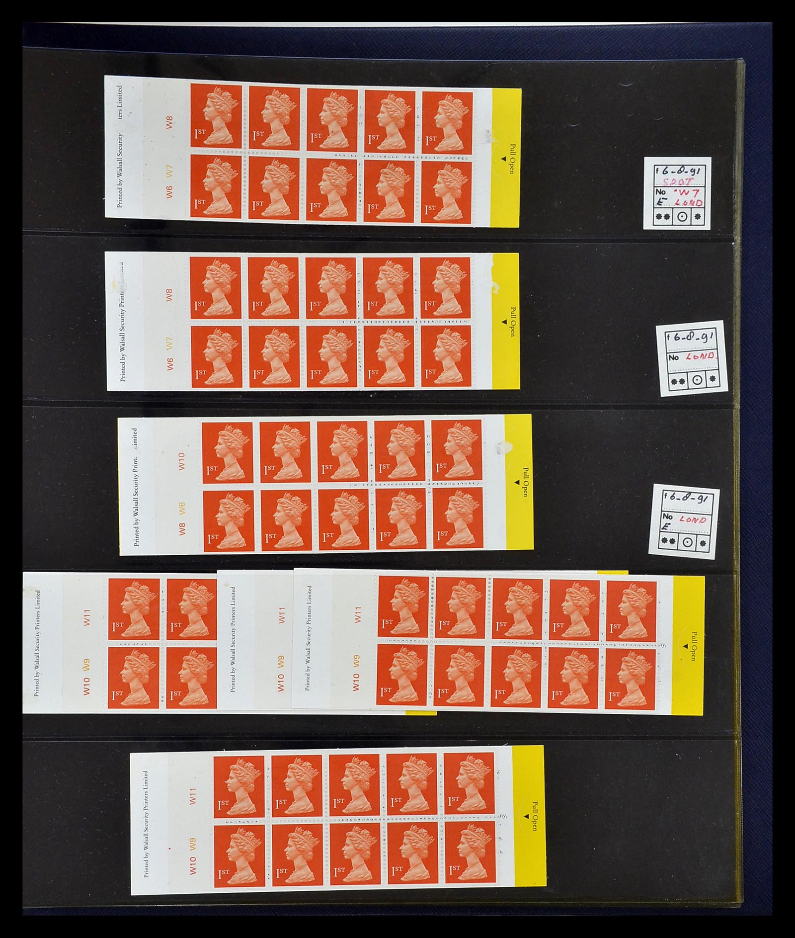 35082 034 - Postzegelverzameling 35082 Engeland eersteklas postzegelboekjes.