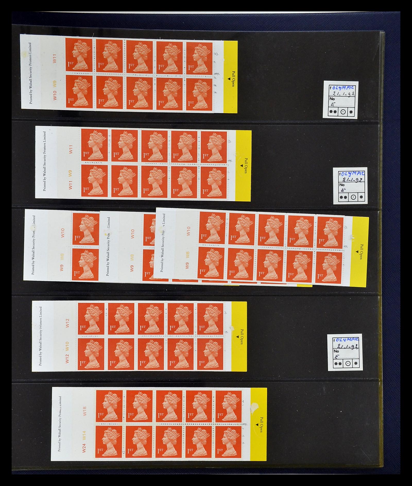 35082 035 - Postzegelverzameling 35082 Engeland eersteklas postzegelboekjes.