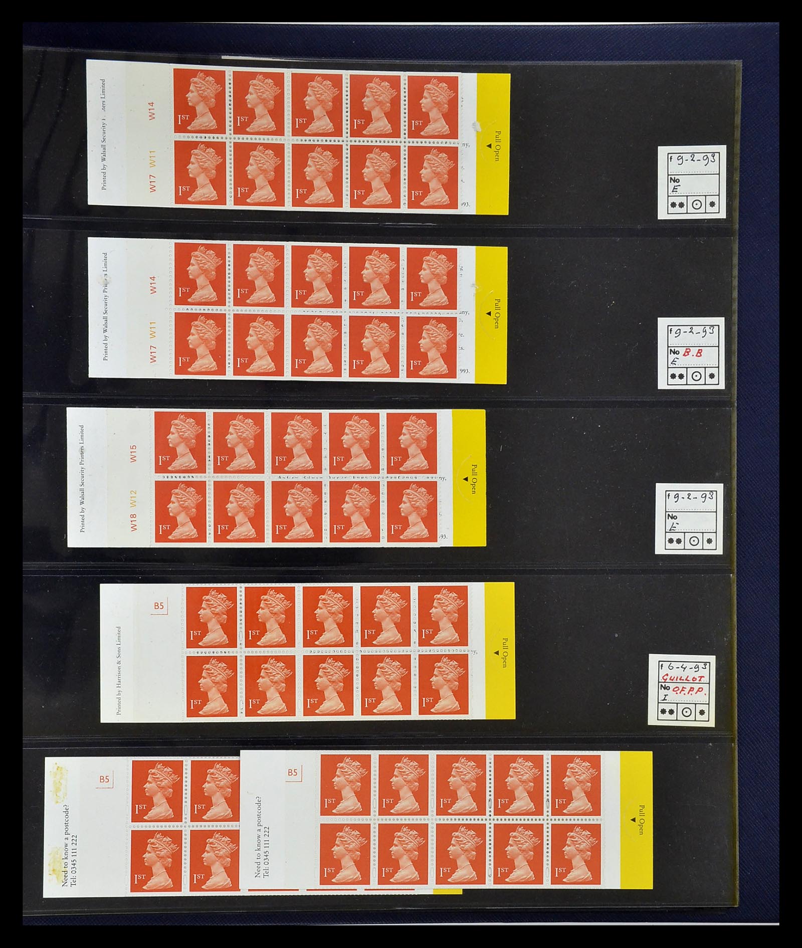 35082 037 - Postzegelverzameling 35082 Engeland eersteklas postzegelboekjes.