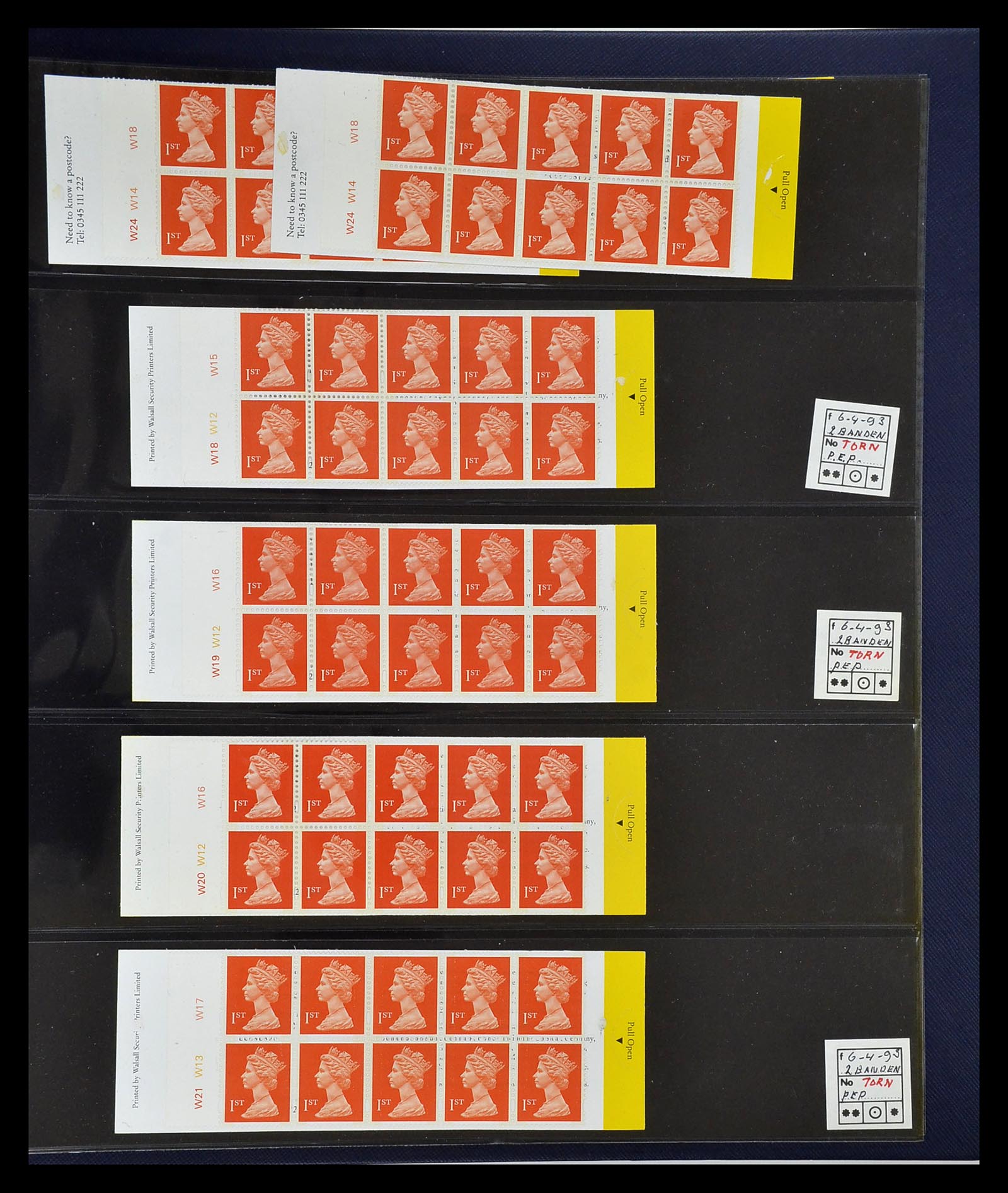 35082 038 - Postzegelverzameling 35082 Engeland eersteklas postzegelboekjes.