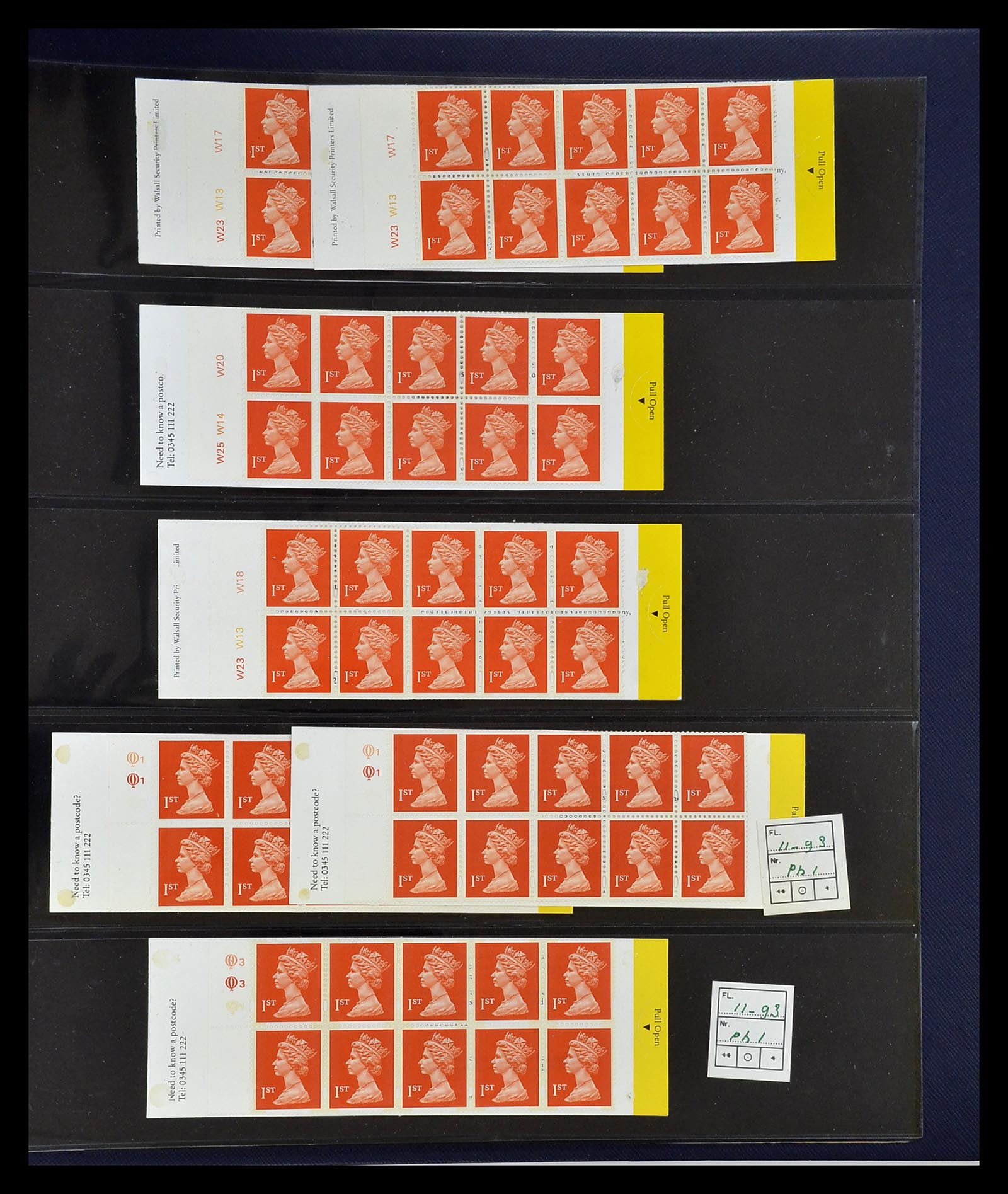 35082 039 - Postzegelverzameling 35082 Engeland eersteklas postzegelboekjes.