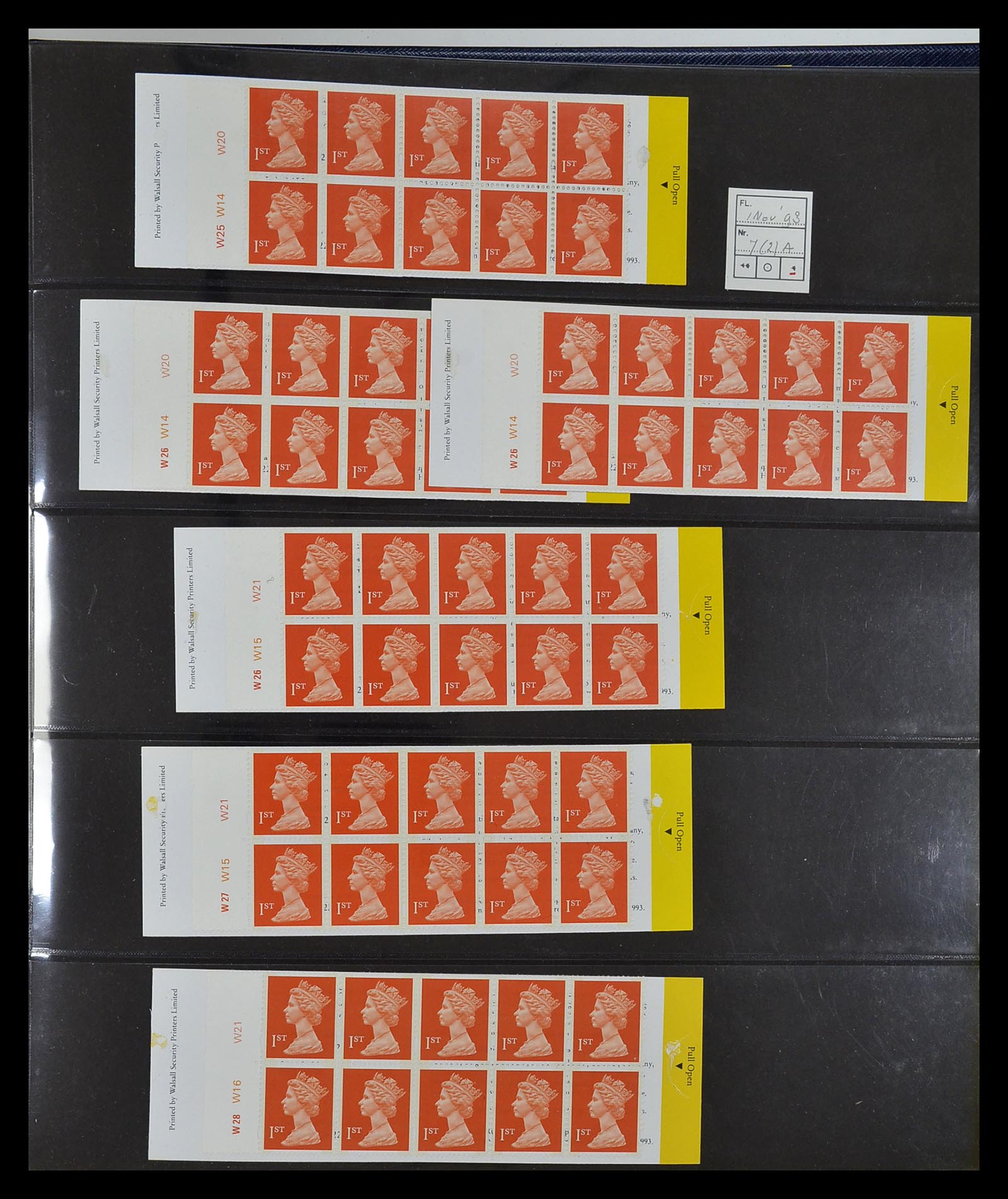 35082 040 - Postzegelverzameling 35082 Engeland eersteklas postzegelboekjes.