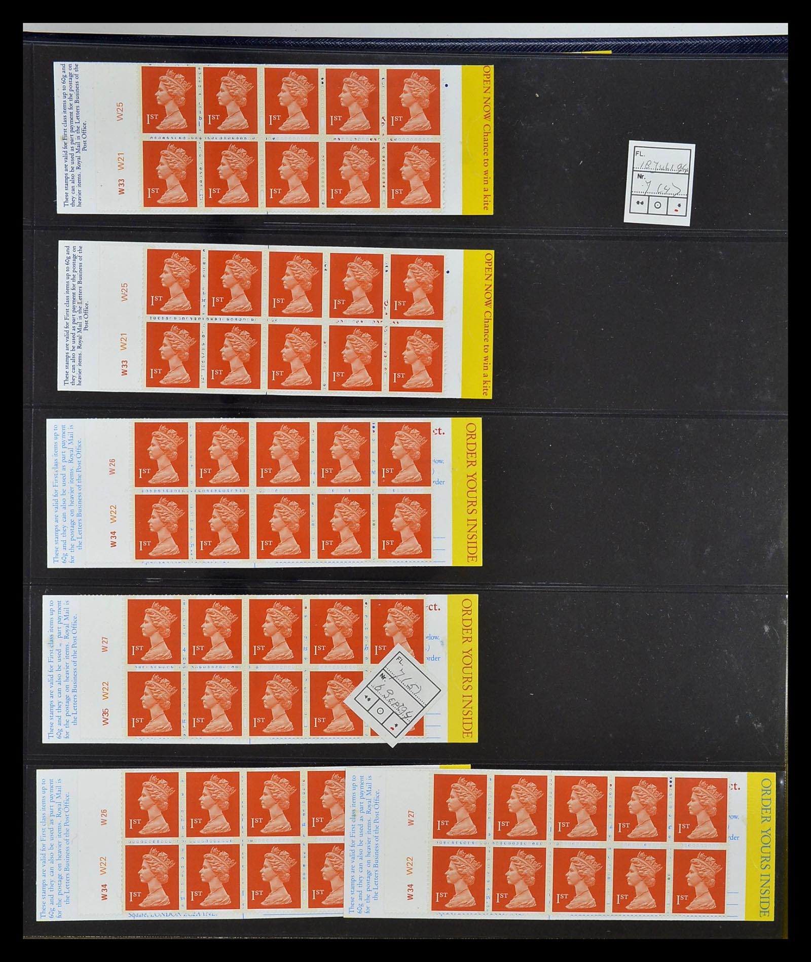 35082 043 - Postzegelverzameling 35082 Engeland eersteklas postzegelboekjes.