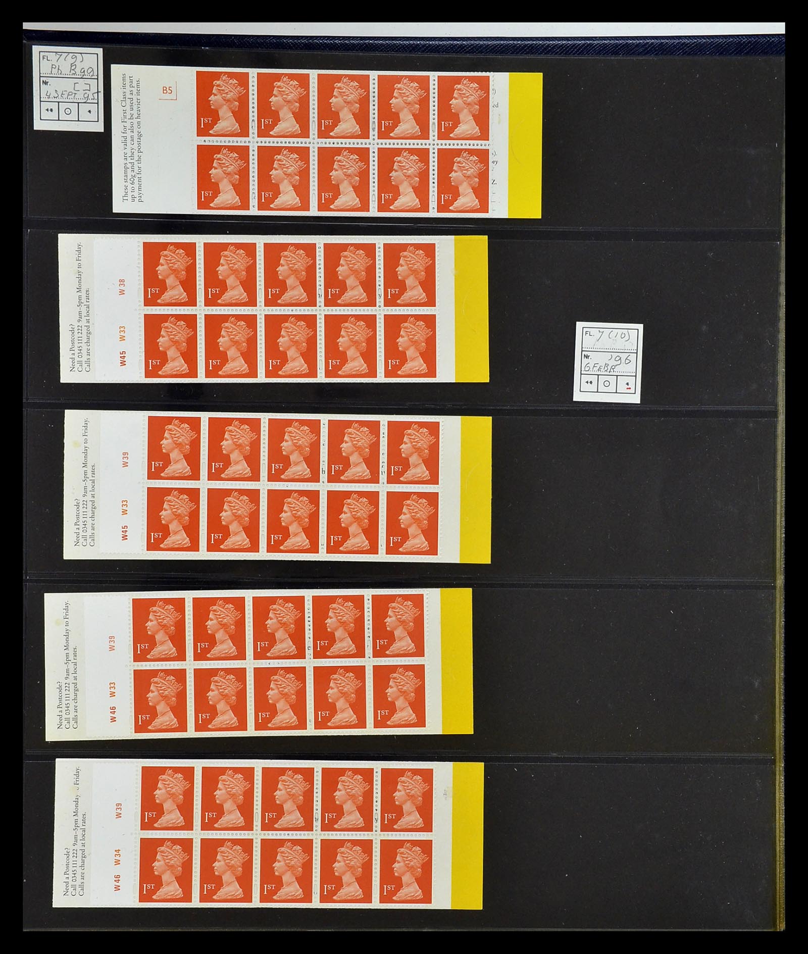 35082 050 - Postzegelverzameling 35082 Engeland eersteklas postzegelboekjes.