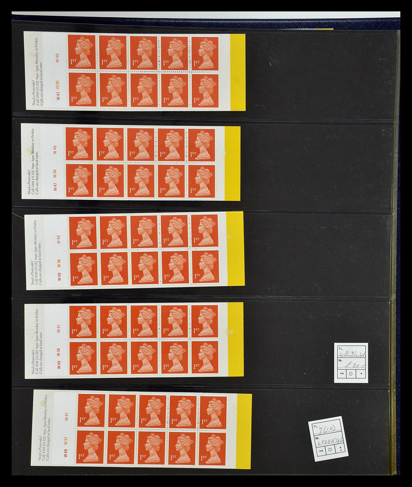 35082 051 - Postzegelverzameling 35082 Engeland eersteklas postzegelboekjes.