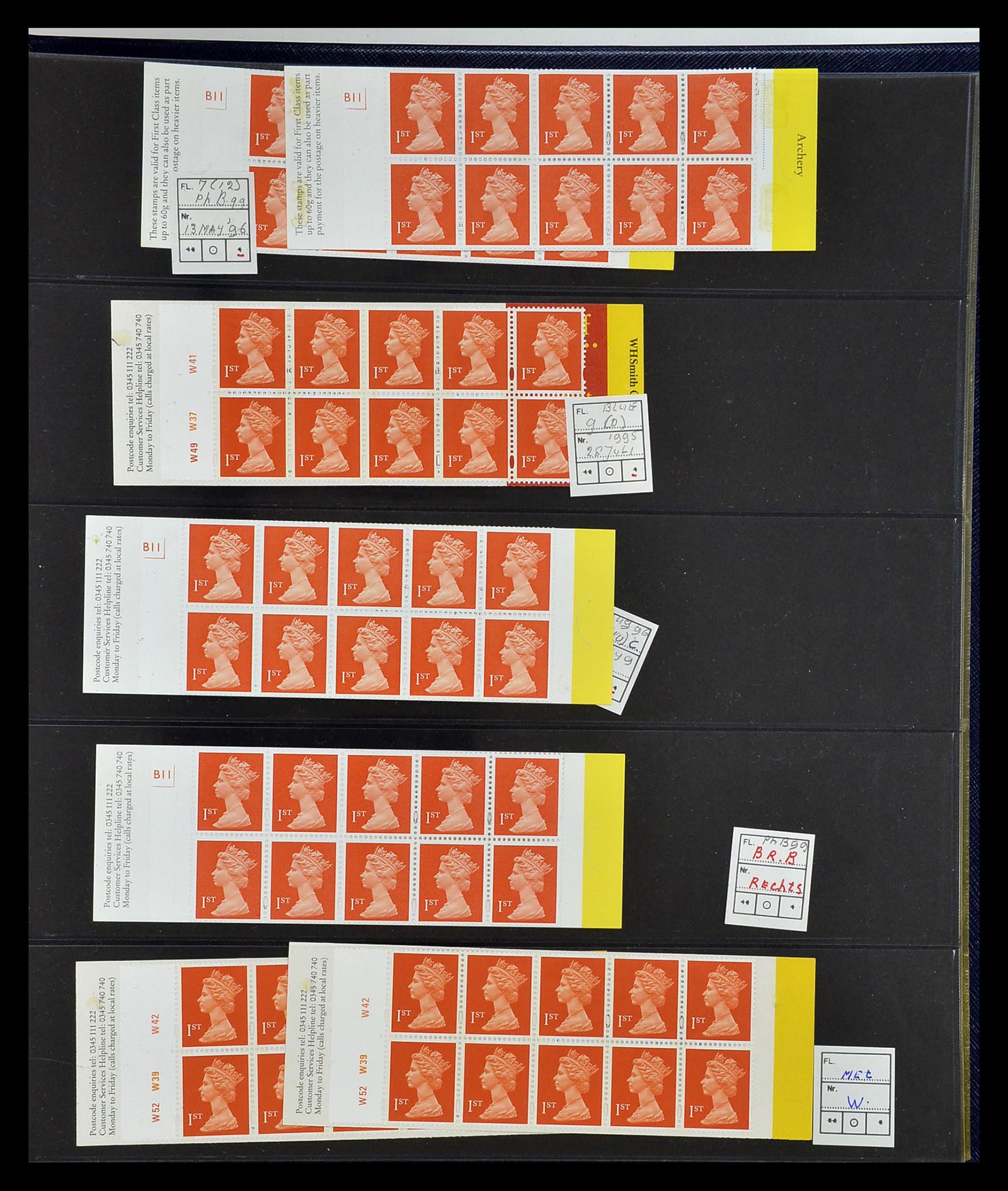 35082 053 - Postzegelverzameling 35082 Engeland eersteklas postzegelboekjes.