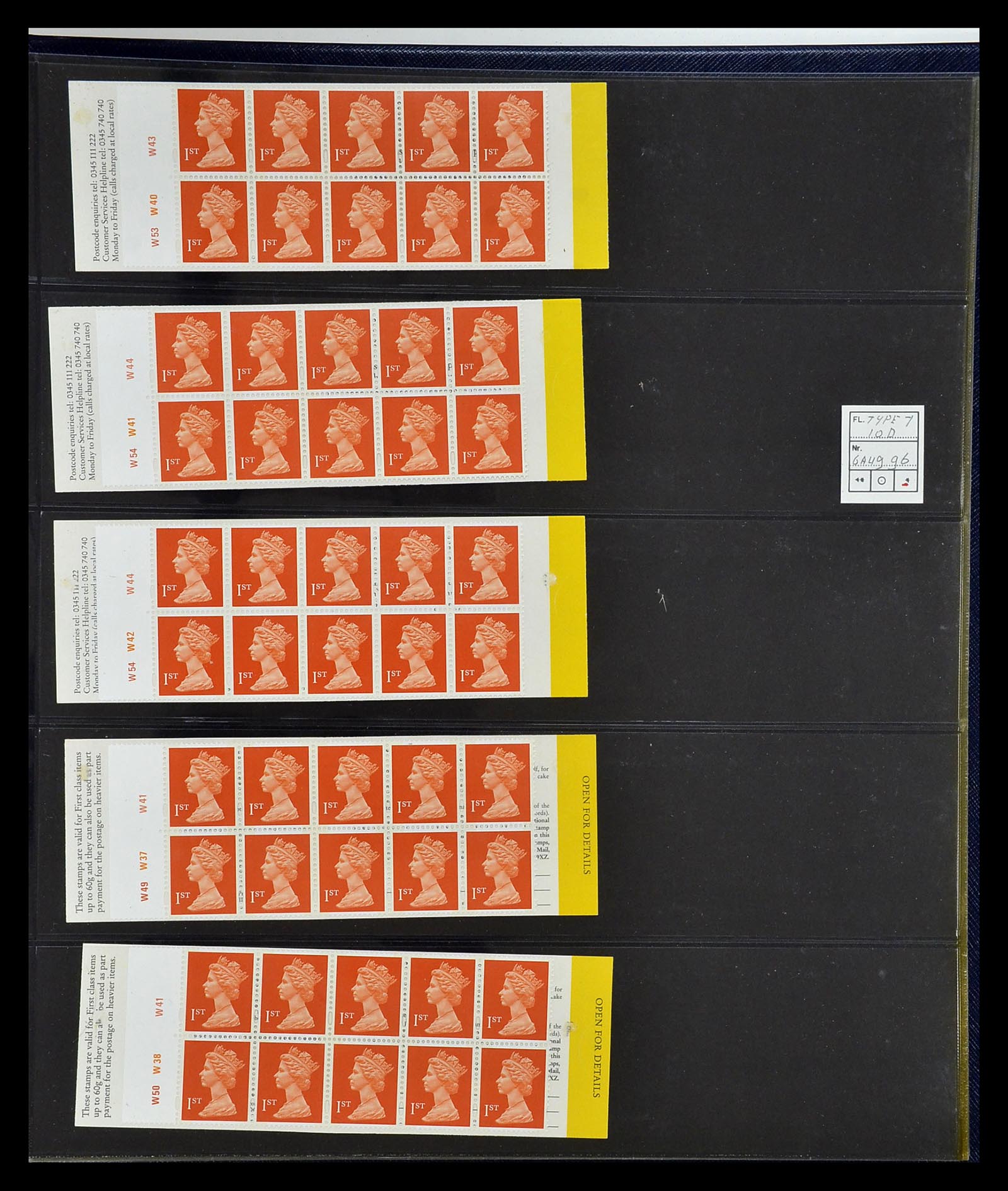 35082 054 - Postzegelverzameling 35082 Engeland eersteklas postzegelboekjes.