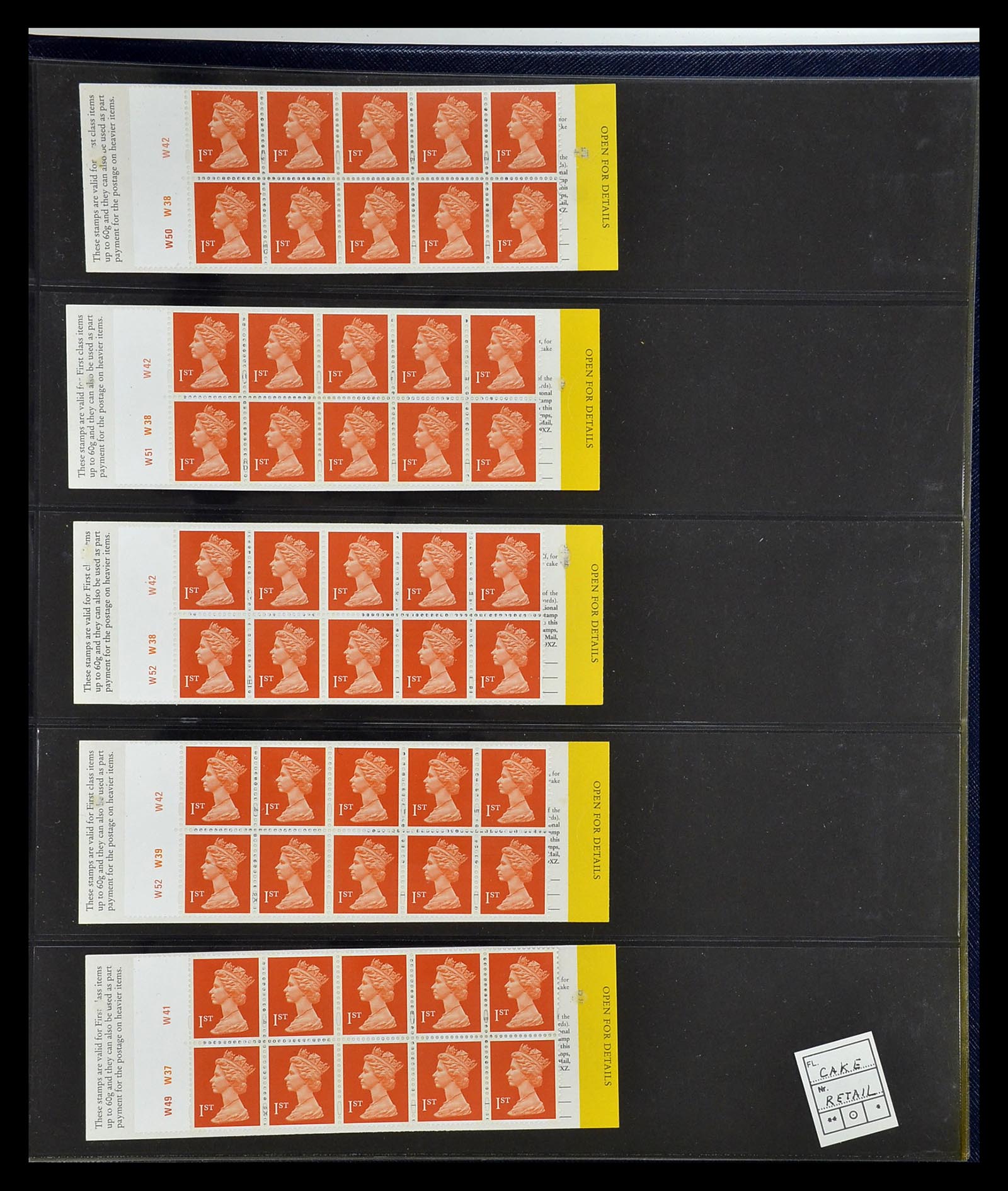 35082 055 - Postzegelverzameling 35082 Engeland eersteklas postzegelboekjes.
