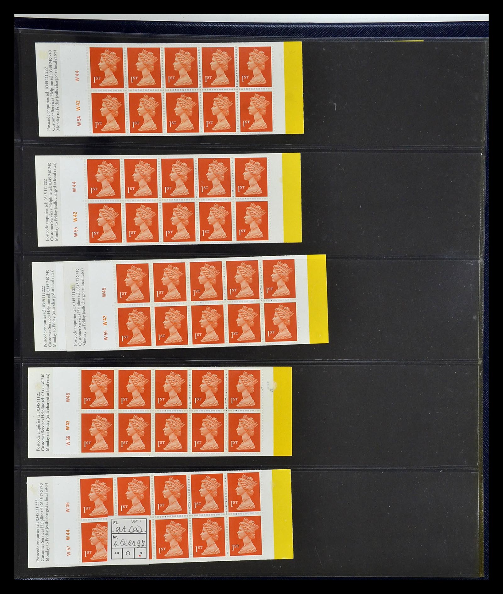 35082 058 - Postzegelverzameling 35082 Engeland eersteklas postzegelboekjes.
