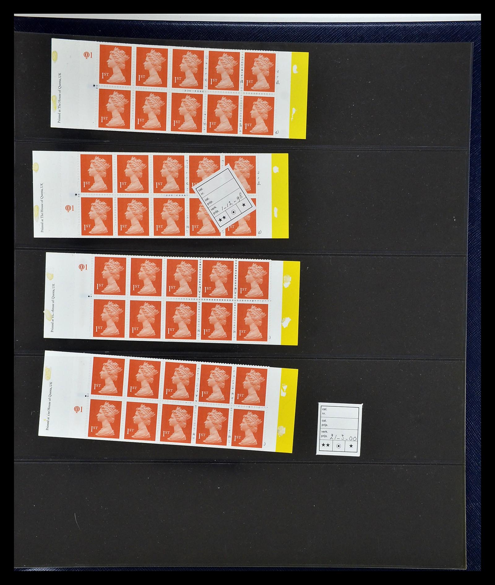35082 063 - Postzegelverzameling 35082 Engeland eersteklas postzegelboekjes.