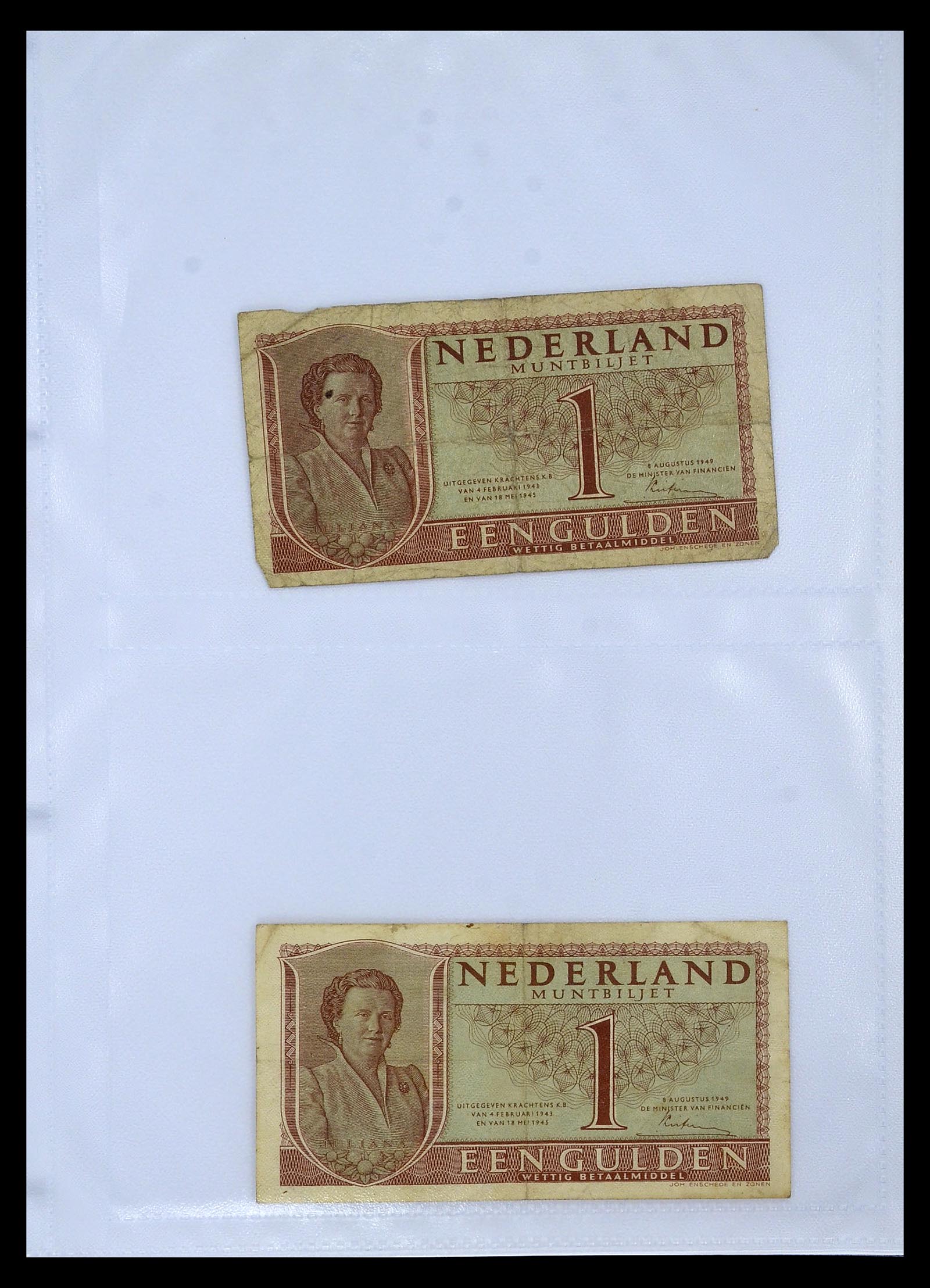 35083 004 - Postzegelverzameling 35083 Nederland bankbiljetten 1938-1997.
