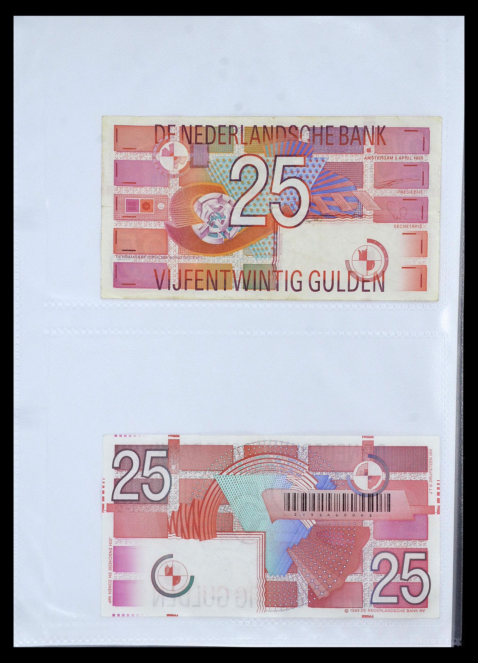 35083 015 - Postzegelverzameling 35083 Nederland bankbiljetten 1938-1997.