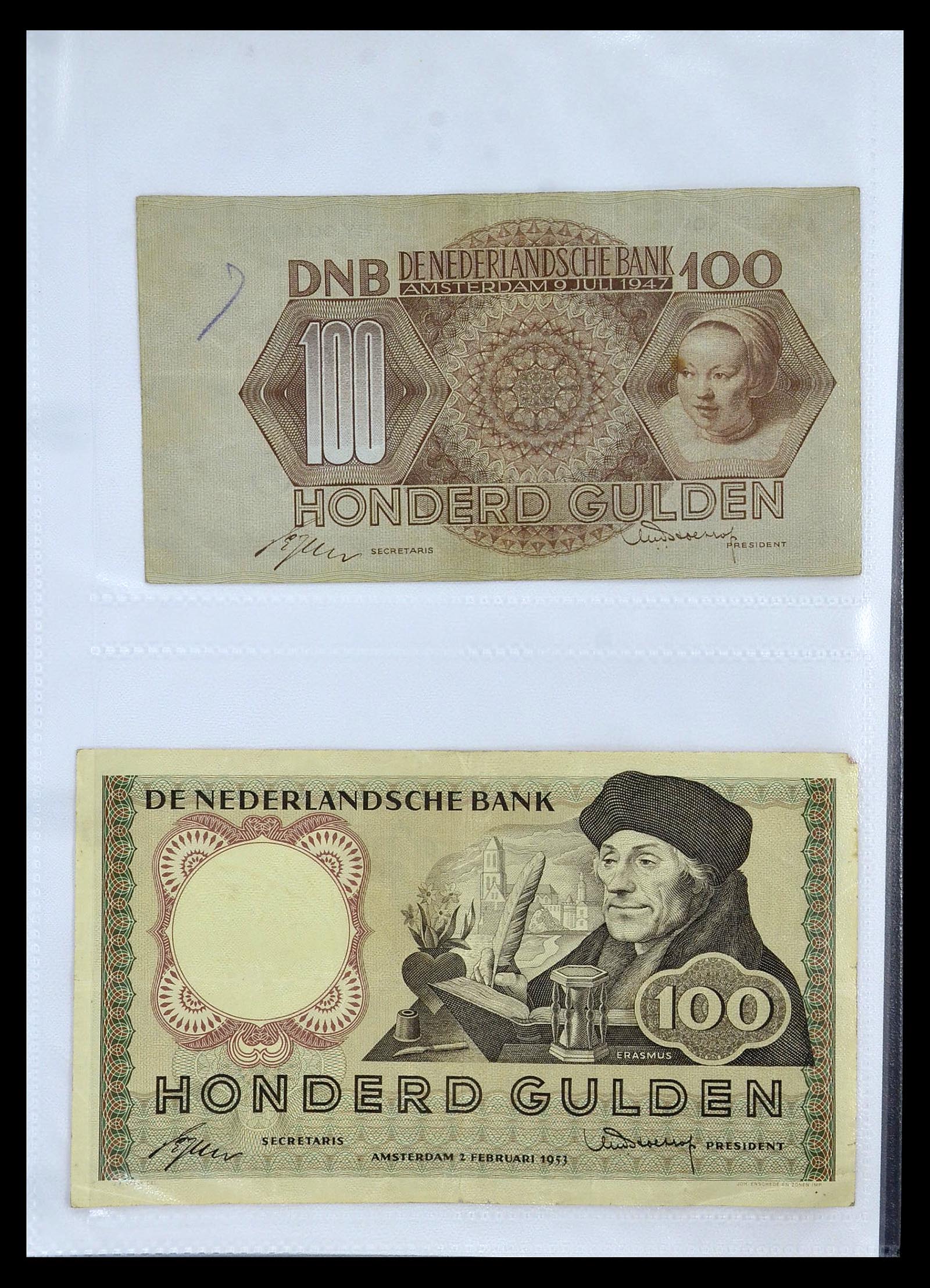 35083 017 - Postzegelverzameling 35083 Nederland bankbiljetten 1938-1997.