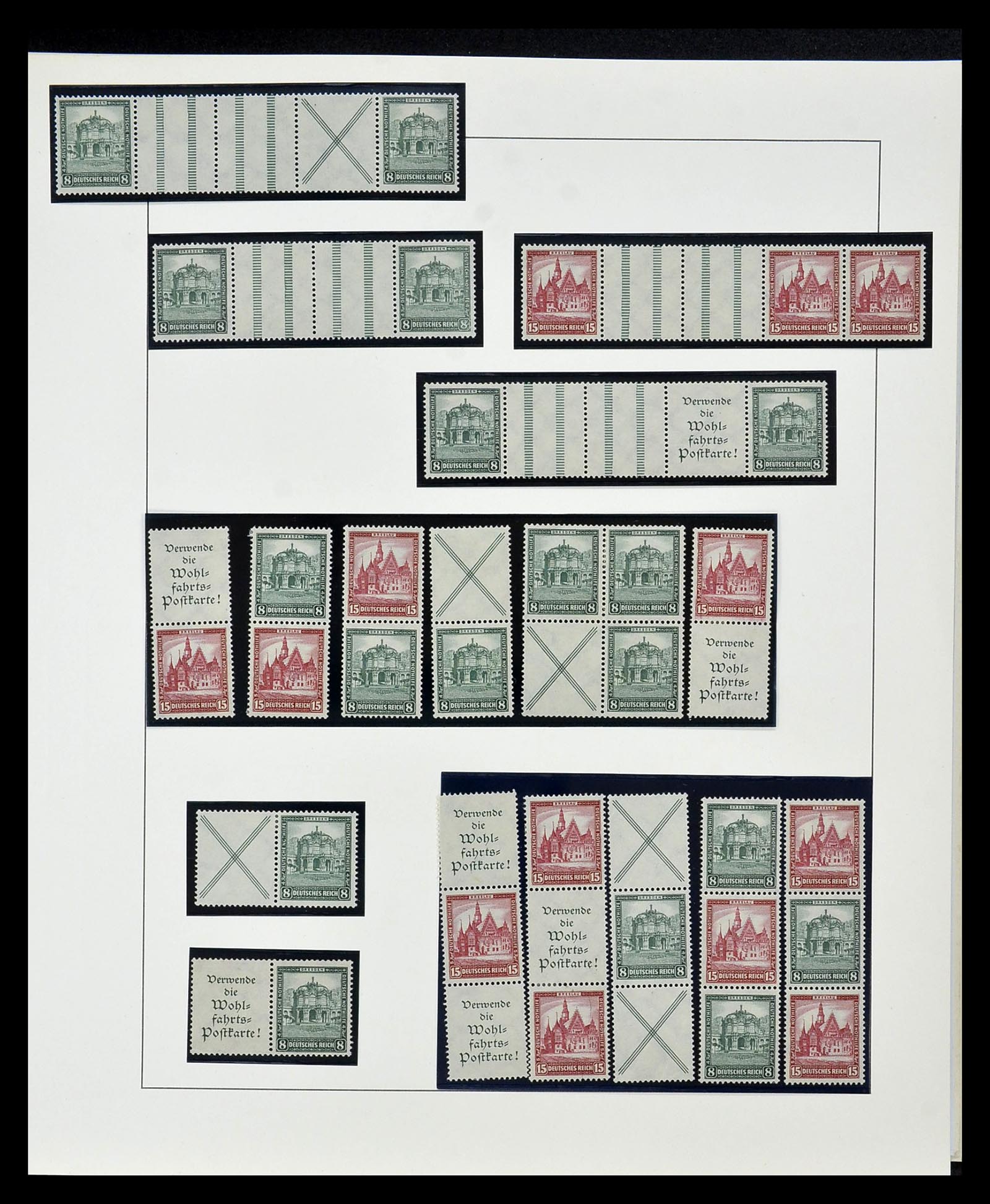 35085 024 - Stamp Collection 35085 Germany combinations SUPERcollection 1911-1955.