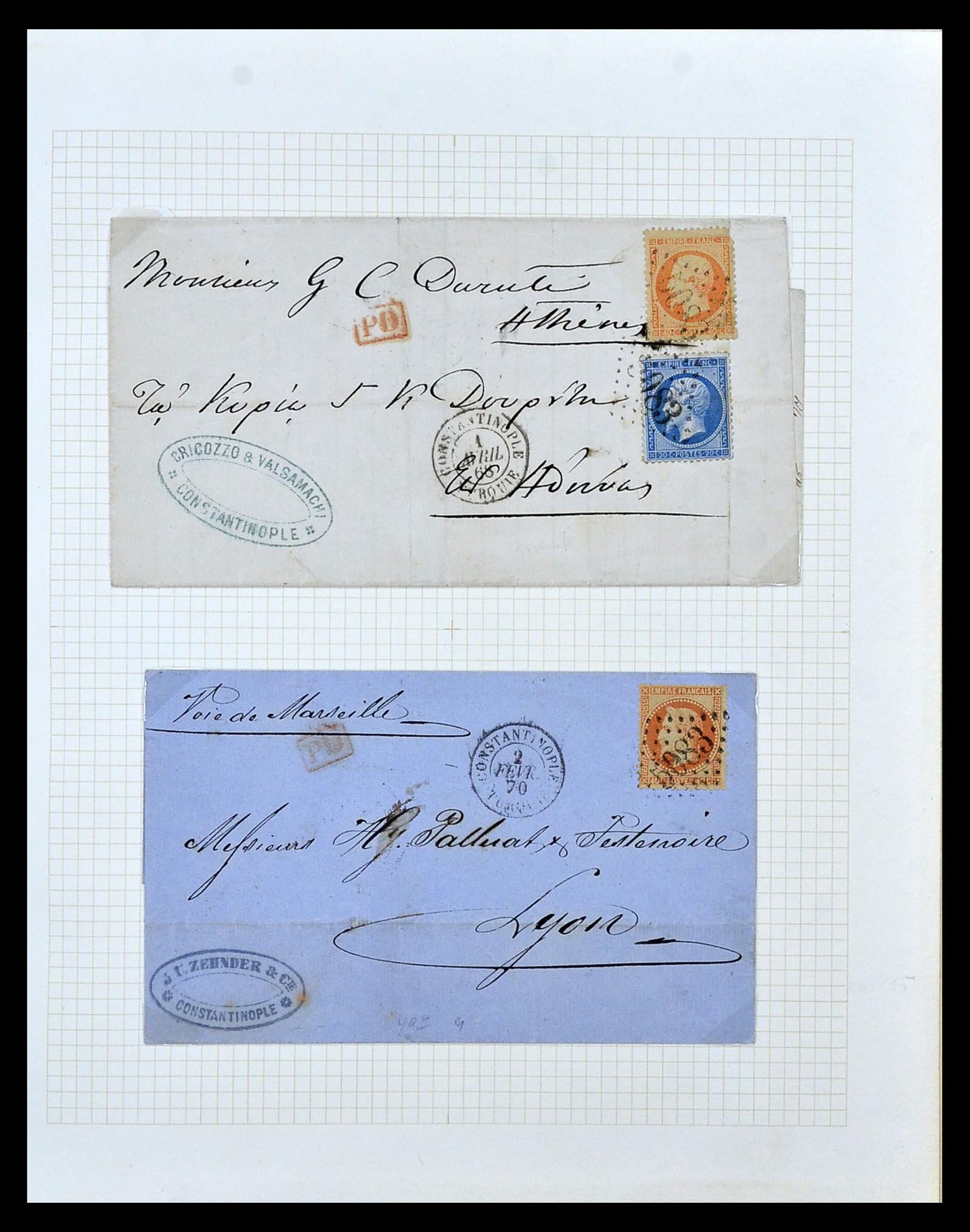 35100 012 - Postzegelverzameling 35100 Franse post in de Levant SUPERverzameling 