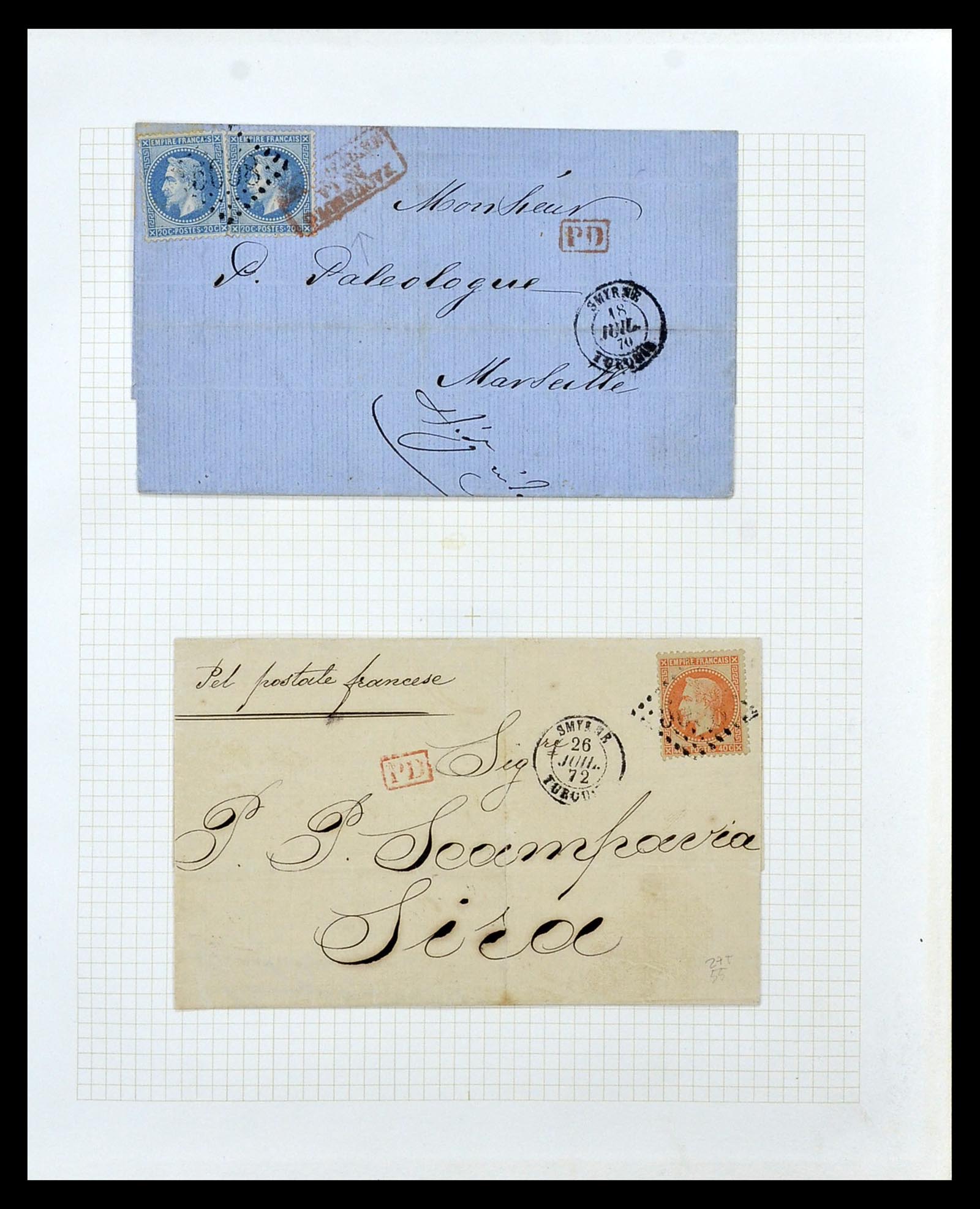 35100 025 - Postzegelverzameling 35100 Franse post in de Levant SUPERverzameling 