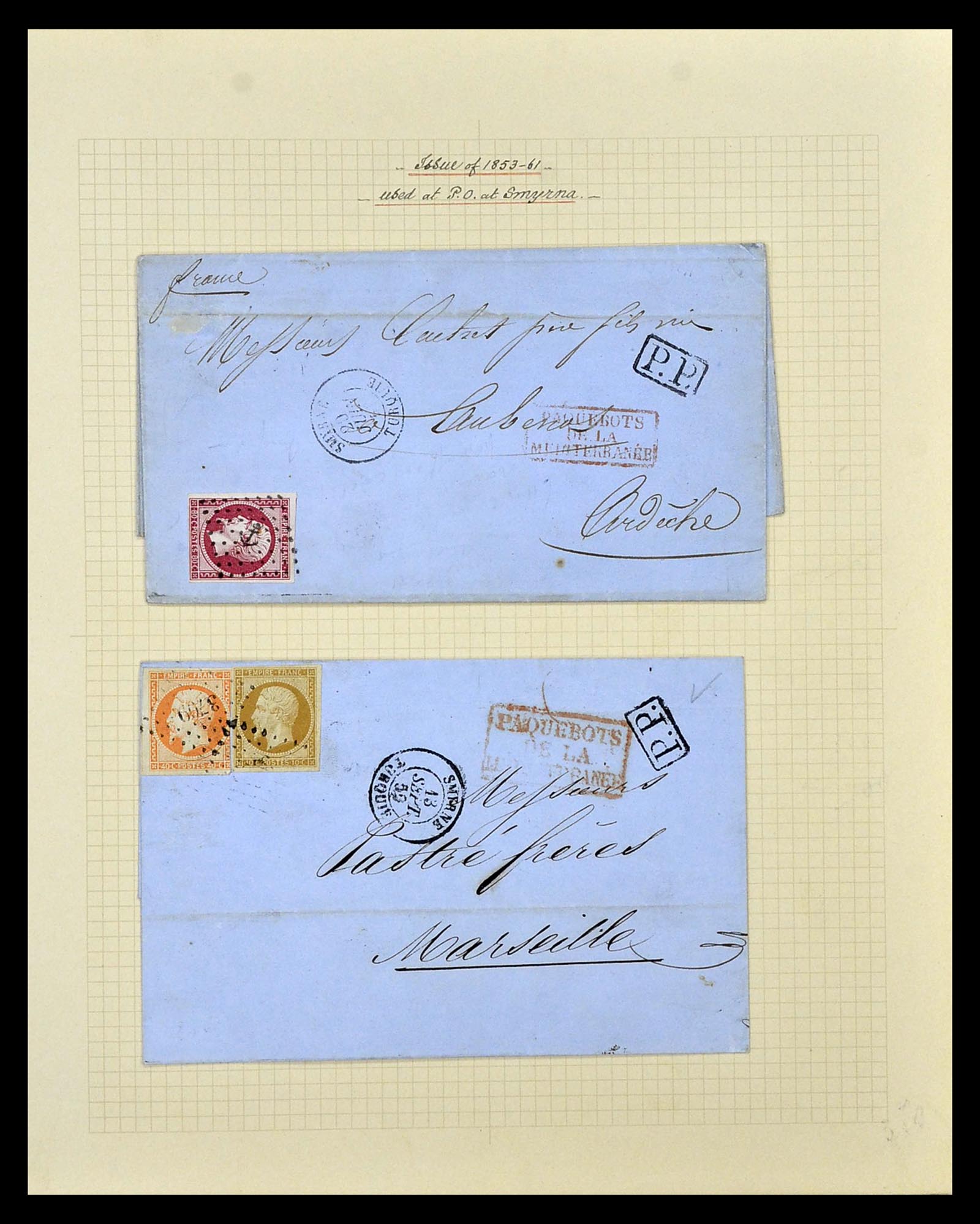 35100 032 - Postzegelverzameling 35100 Franse post in de Levant SUPERverzameling 