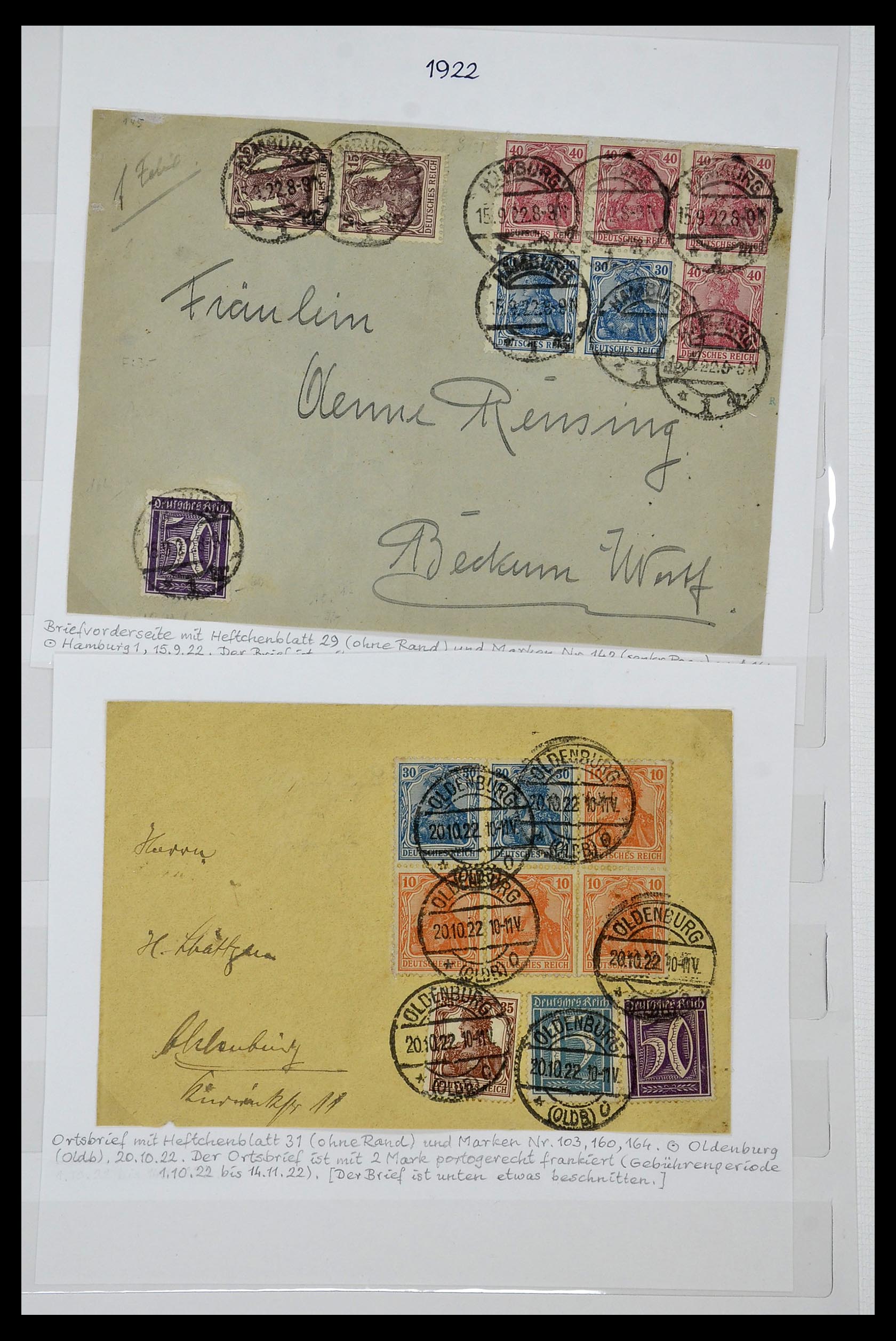 35101 004 - Postzegelverzameling 35101 Duitse Rijk combinaties 1912-1922.