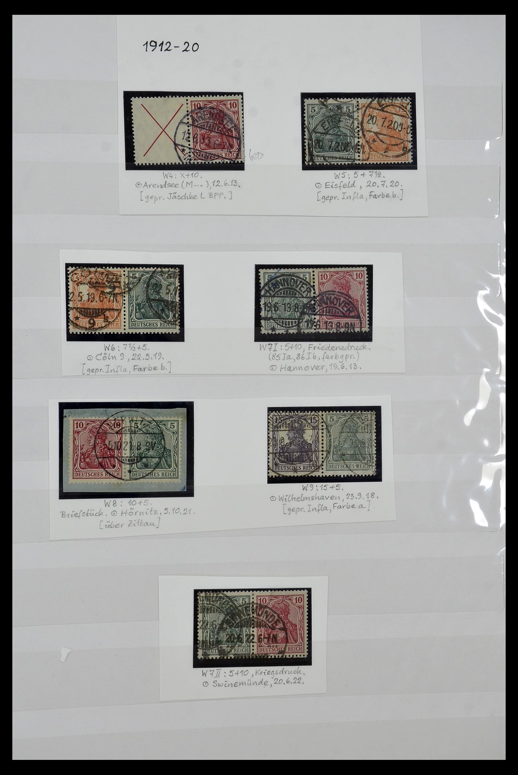 35101 006 - Stamp Collection 35101 German Reich combinations 1912-1922.