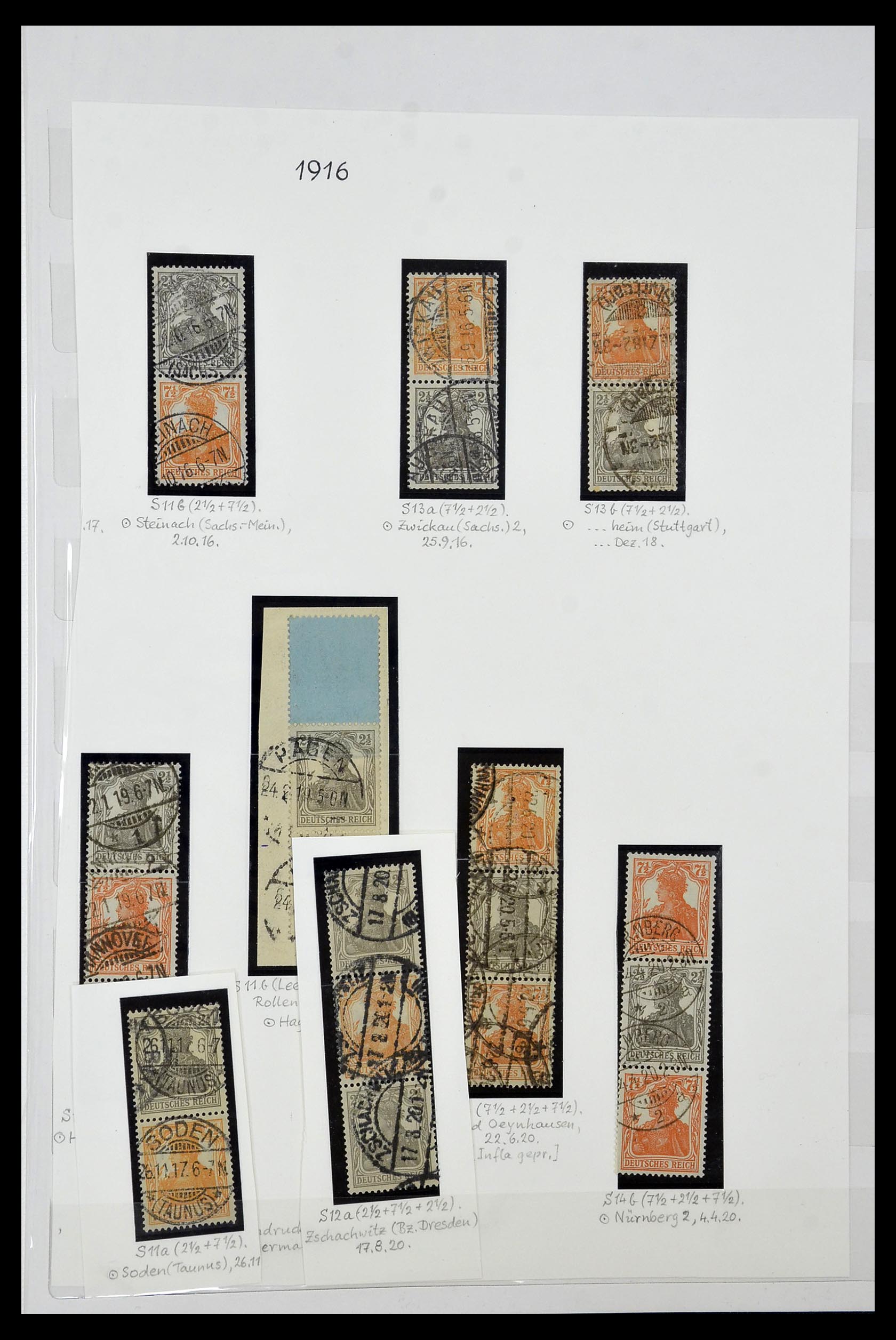 35101 008 - Postzegelverzameling 35101 Duitse Rijk combinaties 1912-1922.