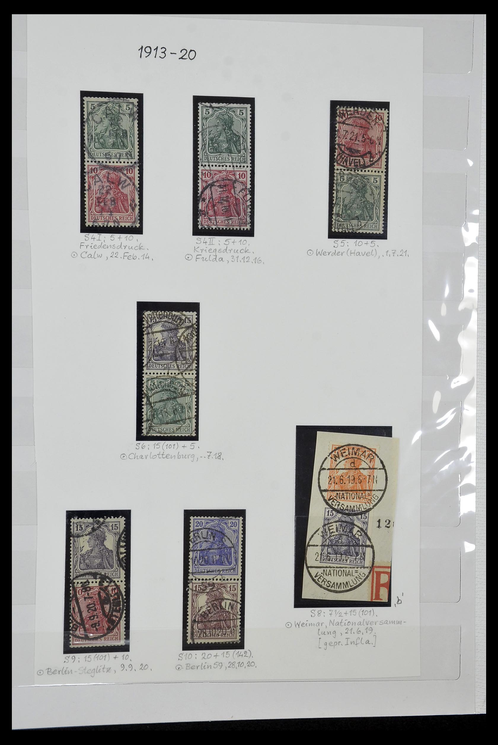 35101 009 - Stamp Collection 35101 German Reich combinations 1912-1922.