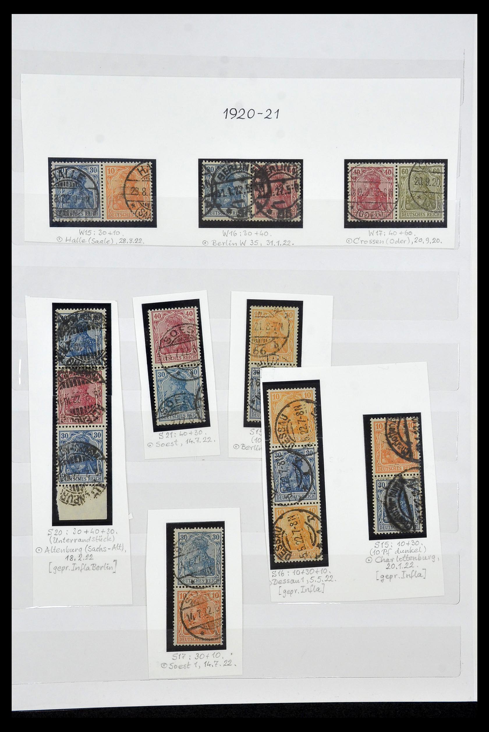 35101 012 - Stamp Collection 35101 German Reich combinations 1912-1922.