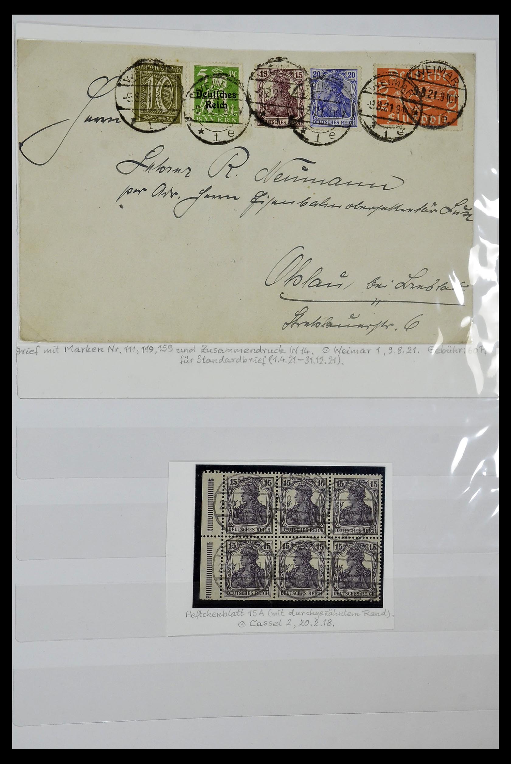 35101 013 - Postzegelverzameling 35101 Duitse Rijk combinaties 1912-1922.