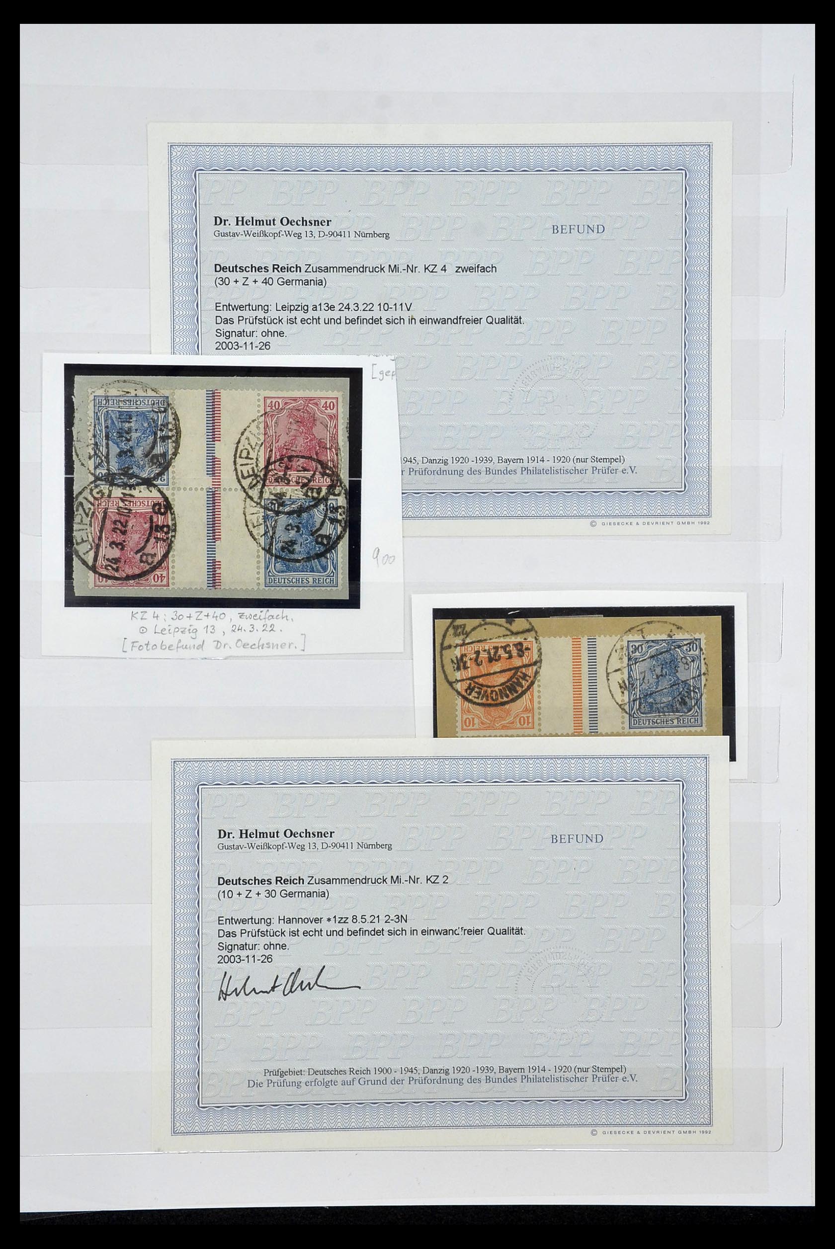 35101 015 - Stamp Collection 35101 German Reich combinations 1912-1922.